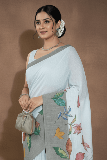 Printed Embroidery sarees - Shop Vastram
