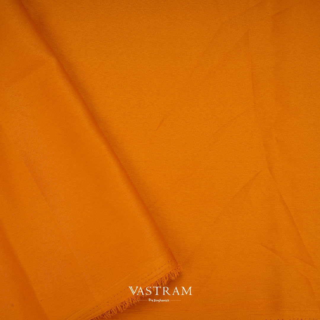 Marigold Orange Lightweight Silk Printed Saree With Jaal Design