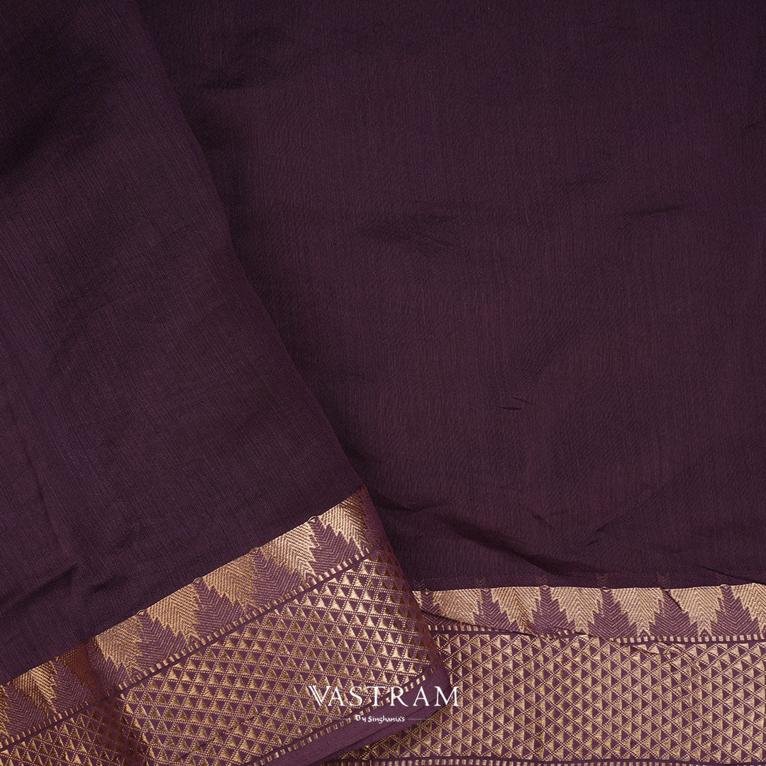 Murasaki Purple Printed Chanderi Saree With Abstract Designs