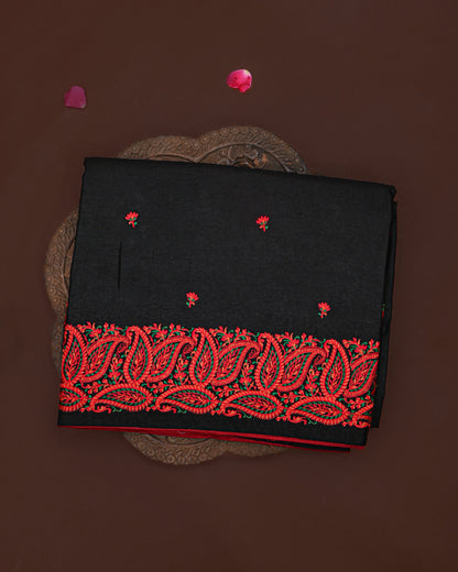 Black color Tusser Saree