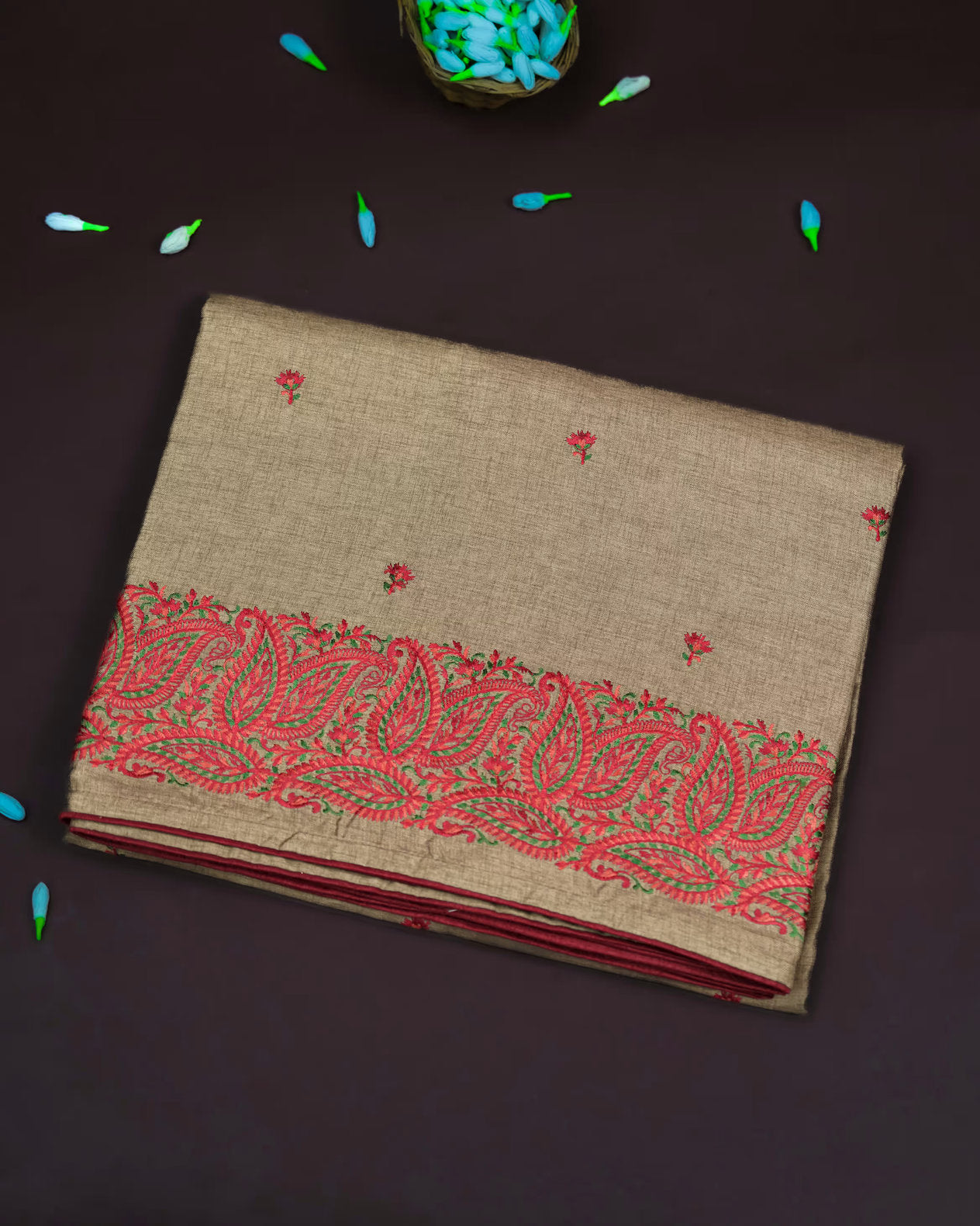 Earthy Color Tusser Saree