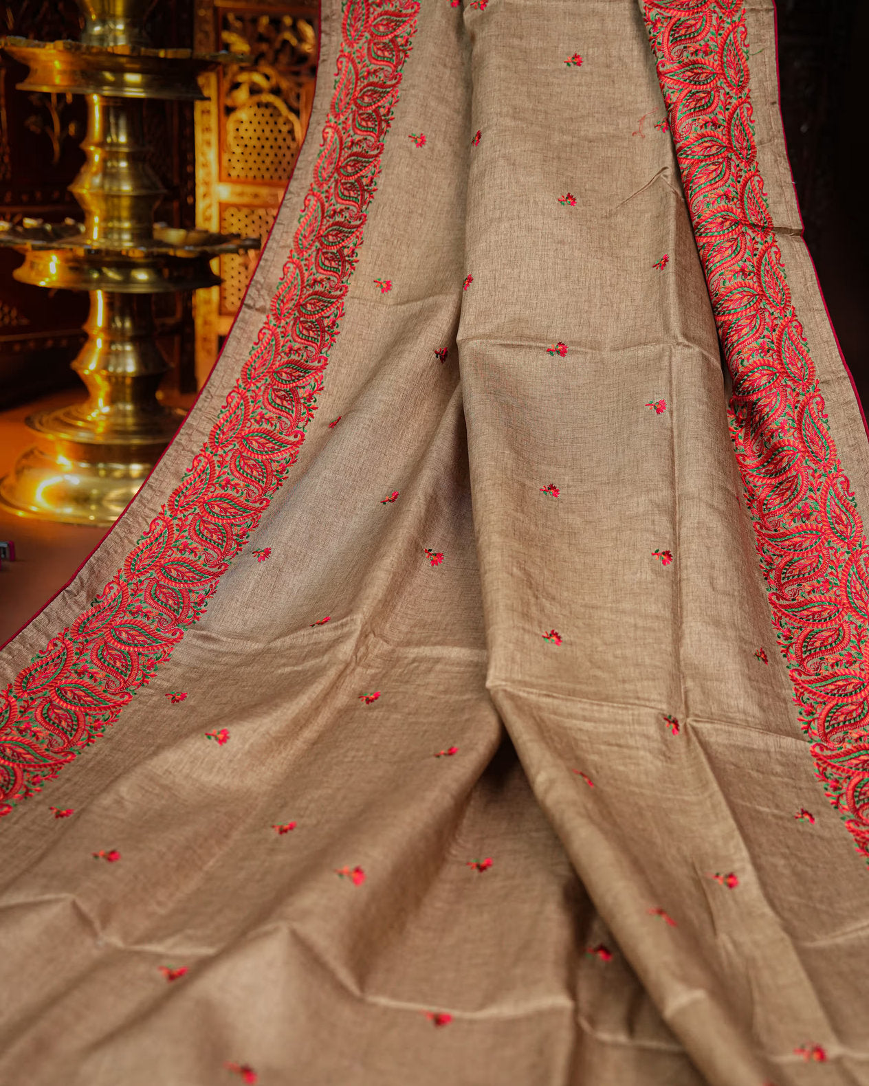 Earthy Color Tusser Saree