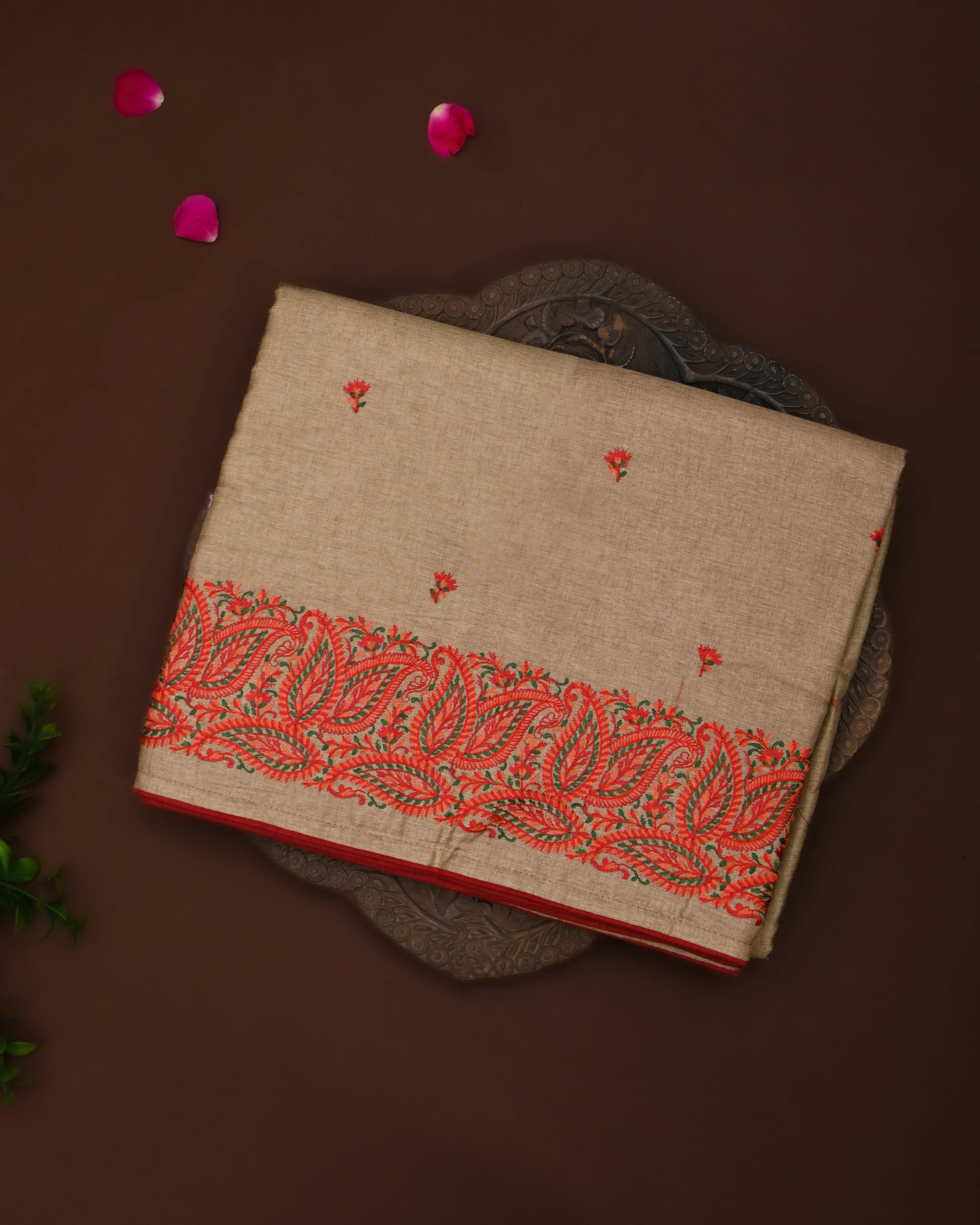 Off White color Tusser Saree