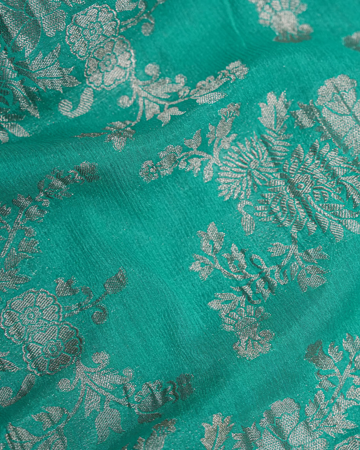 Ferozi Color Silk Saree