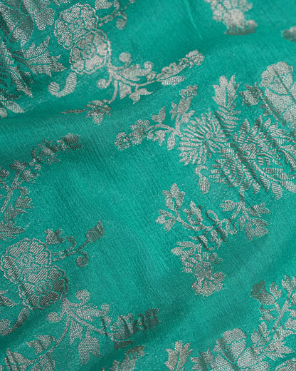 Ferozi Color Silk Saree