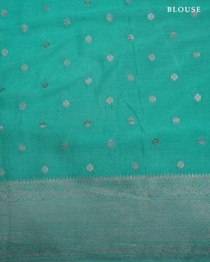 Ferozi Color Silk Saree