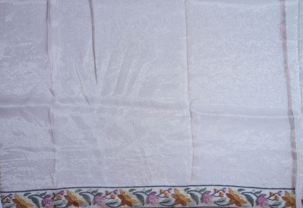 Pastel Embroidery Tissue Saree