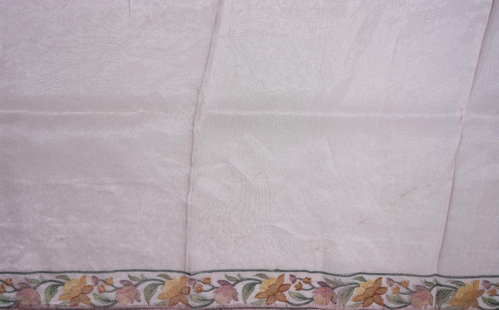 Pink Embroidery Tissue Saree