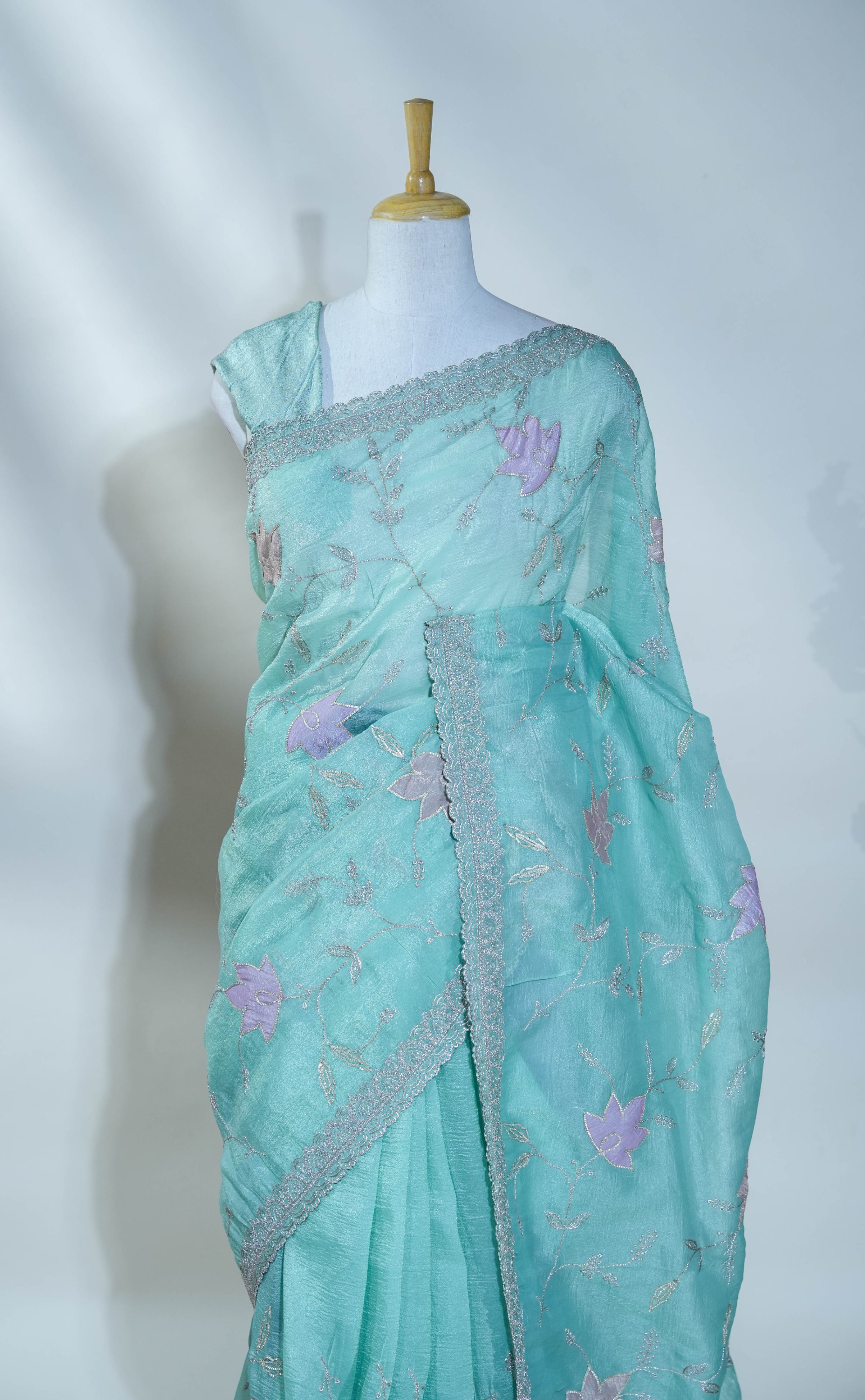 Ferozi Embroidery Organza Saree