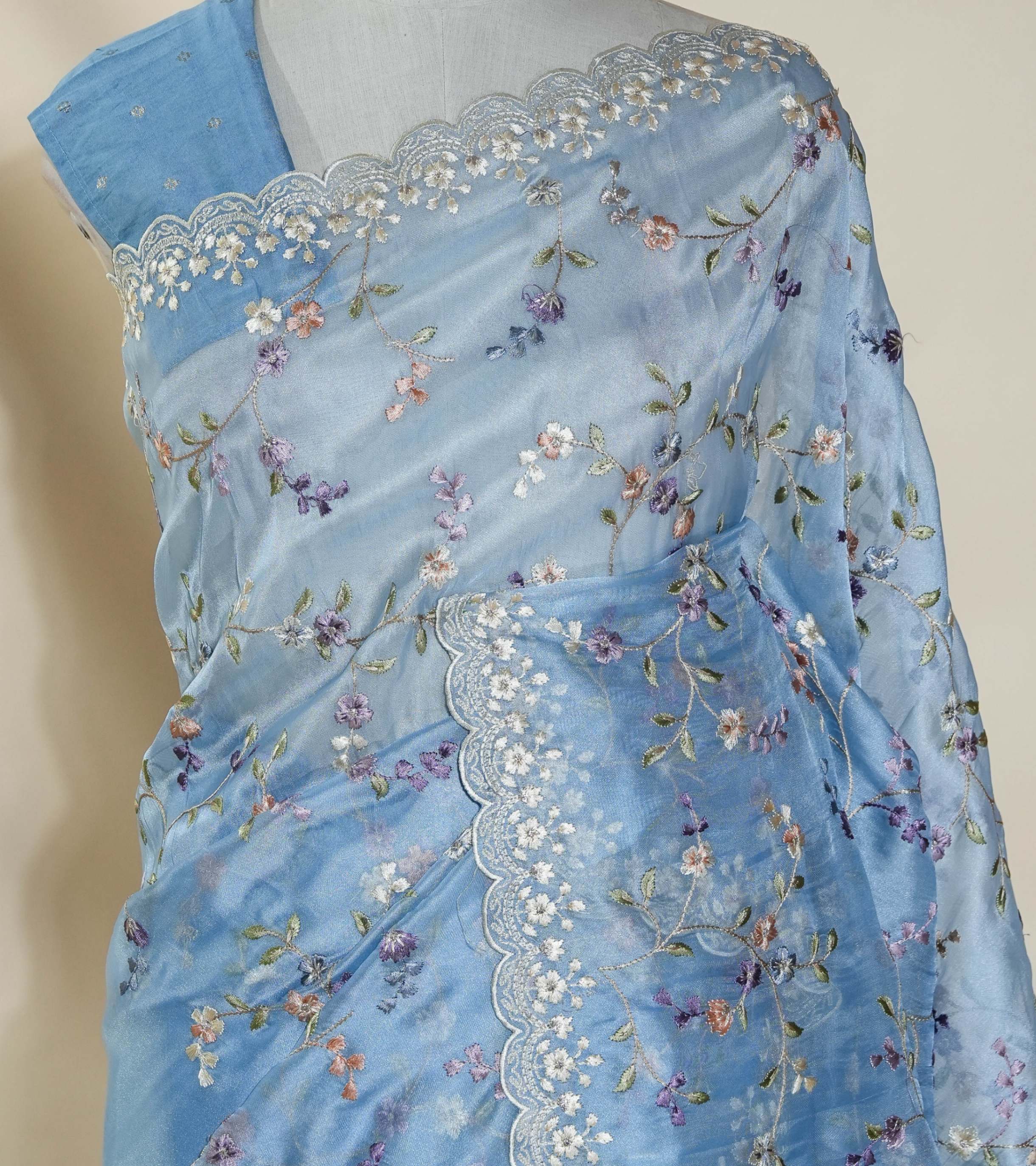 Ferozi Embroidery Organza Saree