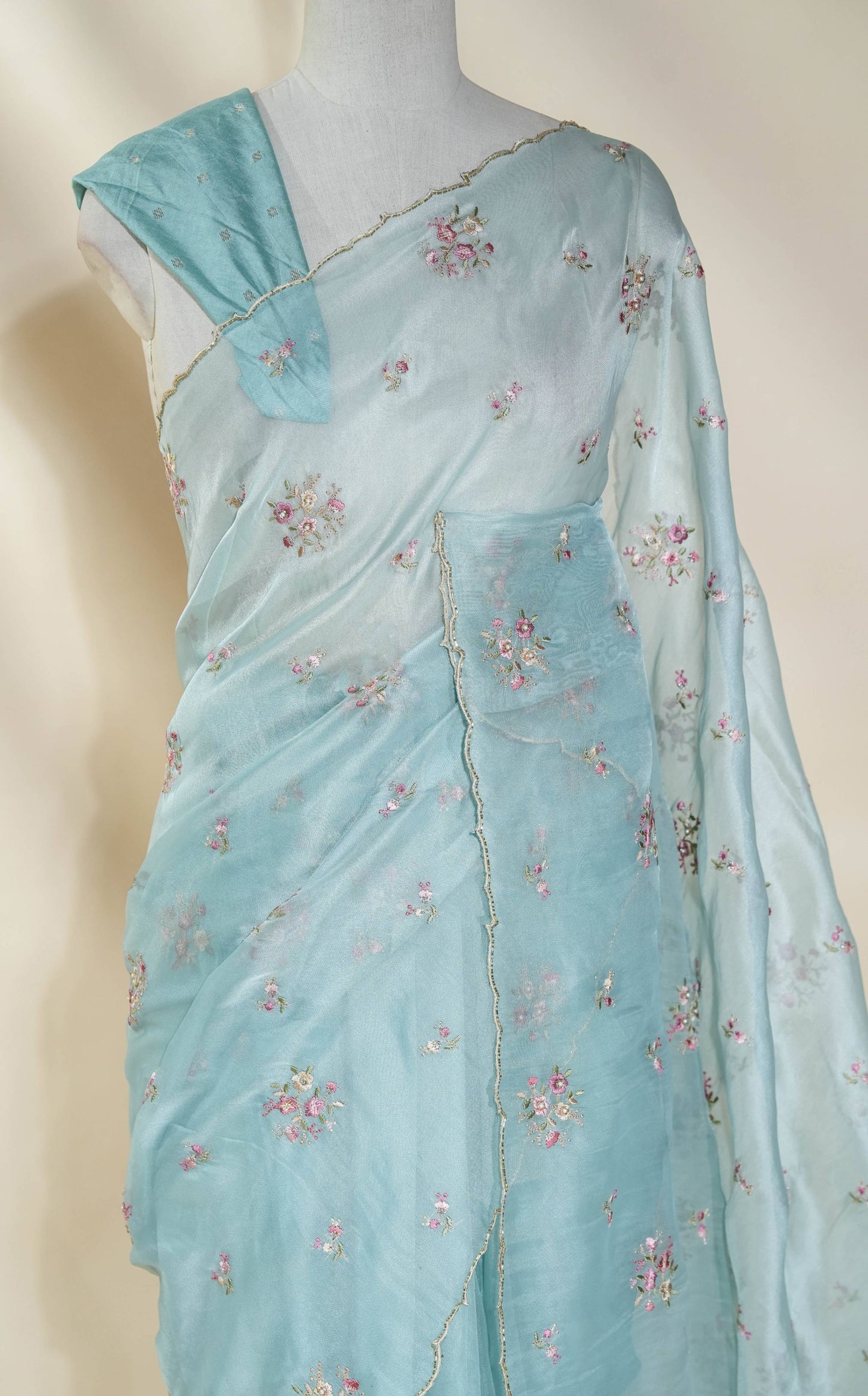 Ferozi Embroidery Organza Saree