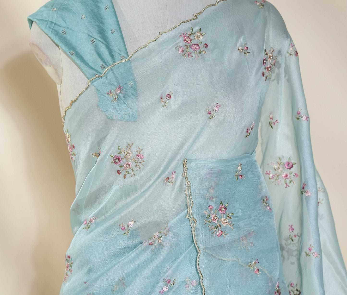 Ferozi Embroidery Organza Saree