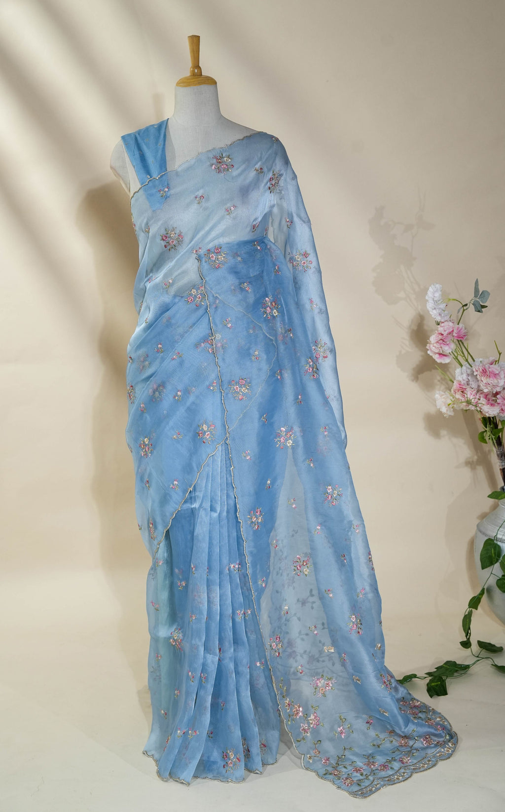 Ferozi Embroidery Organza Saree