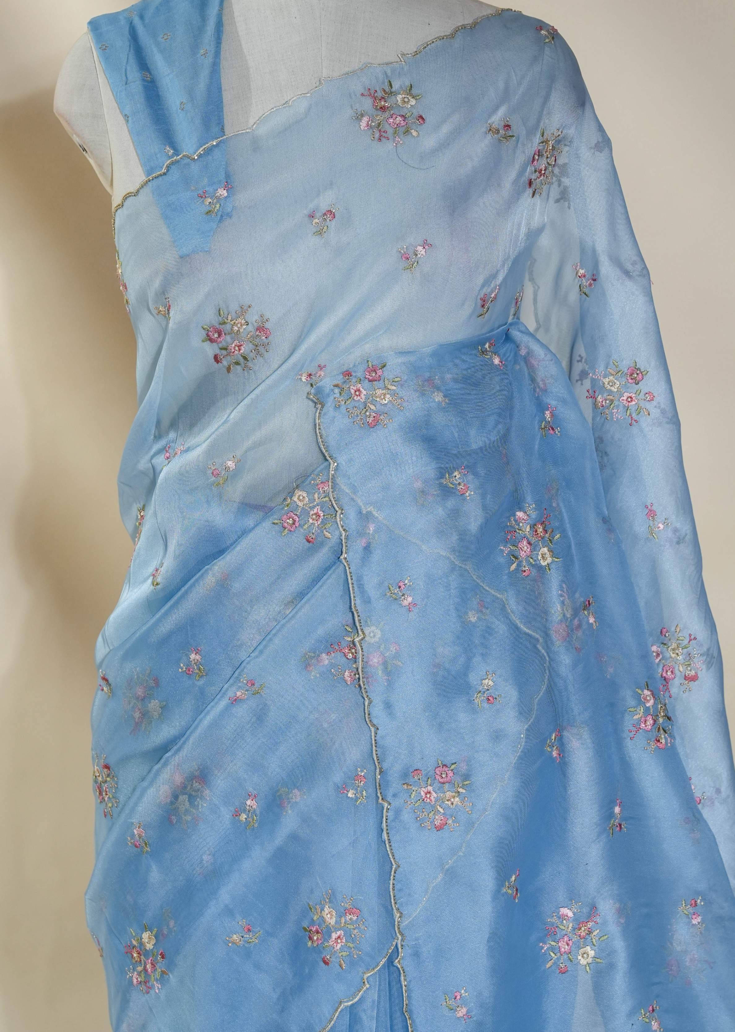 Ferozi Embroidery Organza Saree