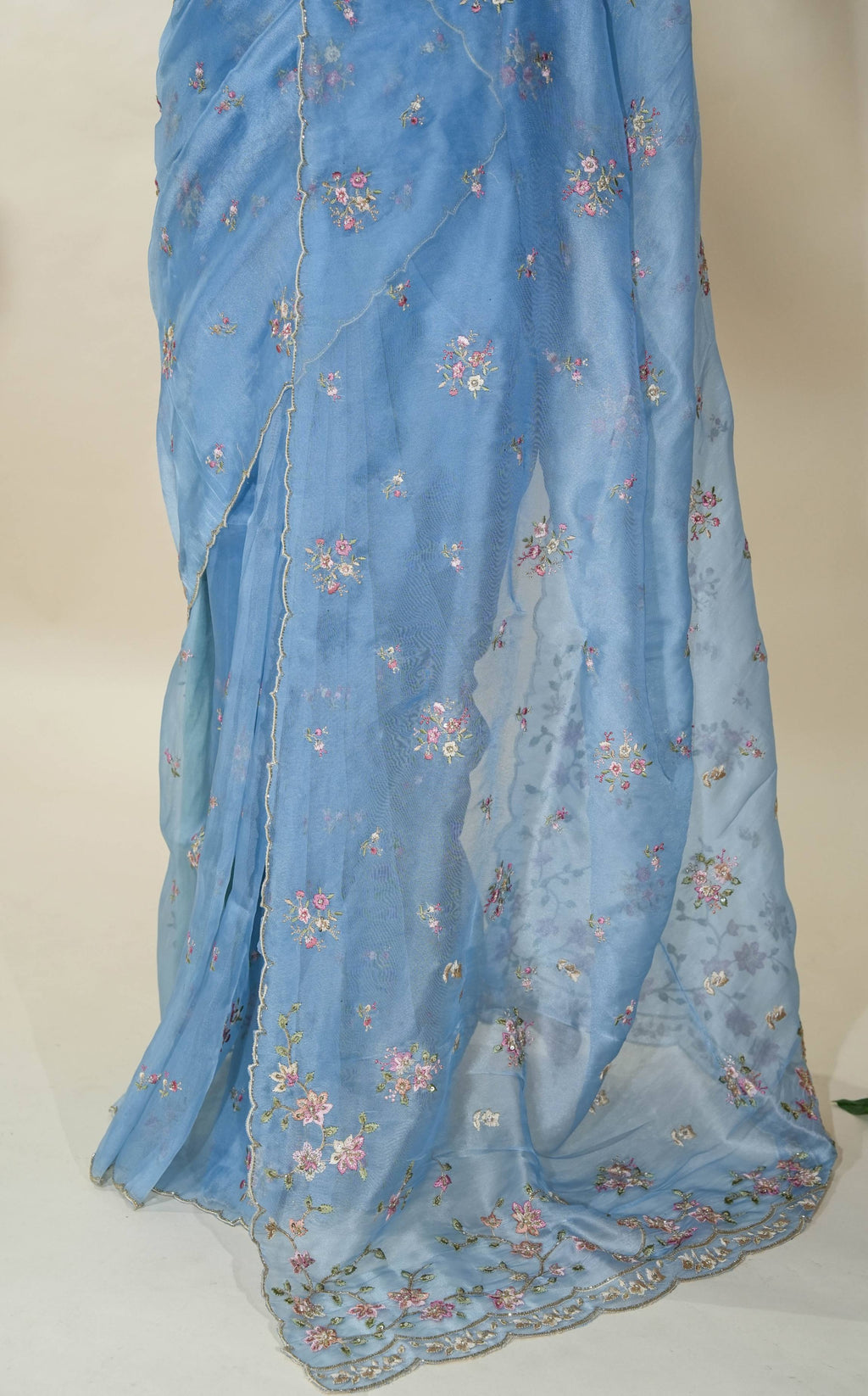 Ferozi Embroidery Organza Saree