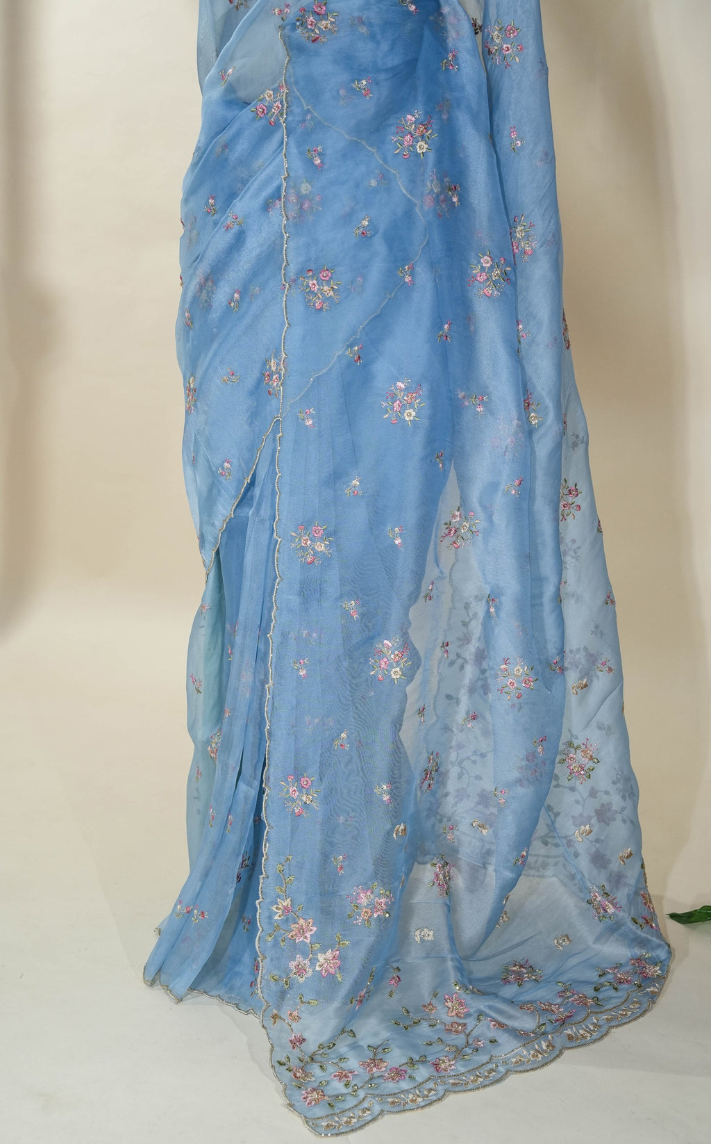 Ferozi Embroidery Organza Saree