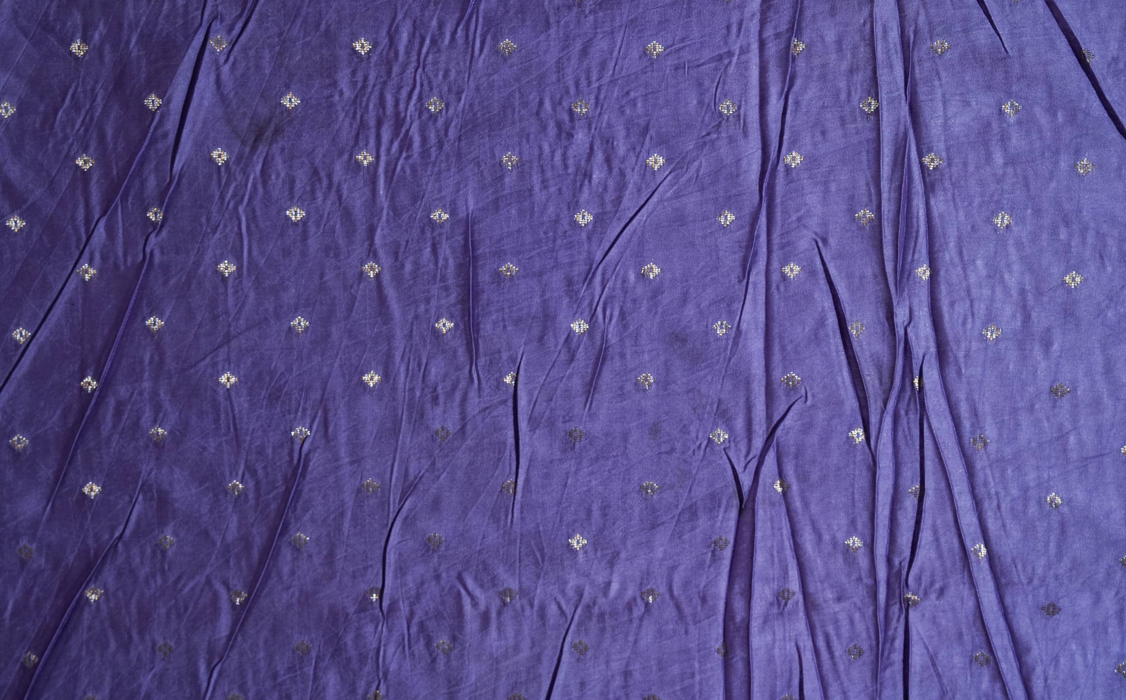 Purple Embroidery Organza Saree
