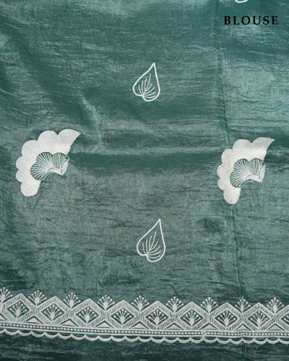 Ferozi Color Organza Saree