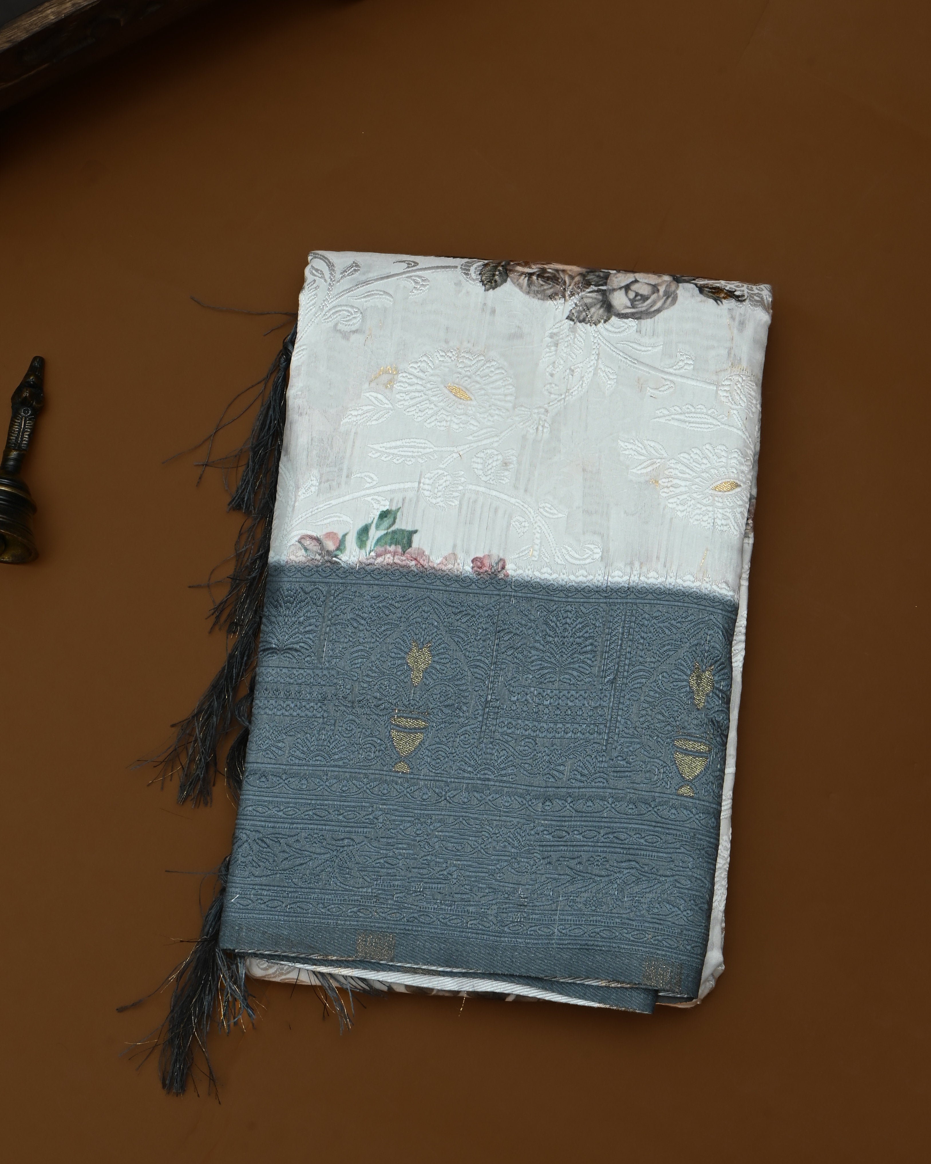 Off White color Chanderi Saree