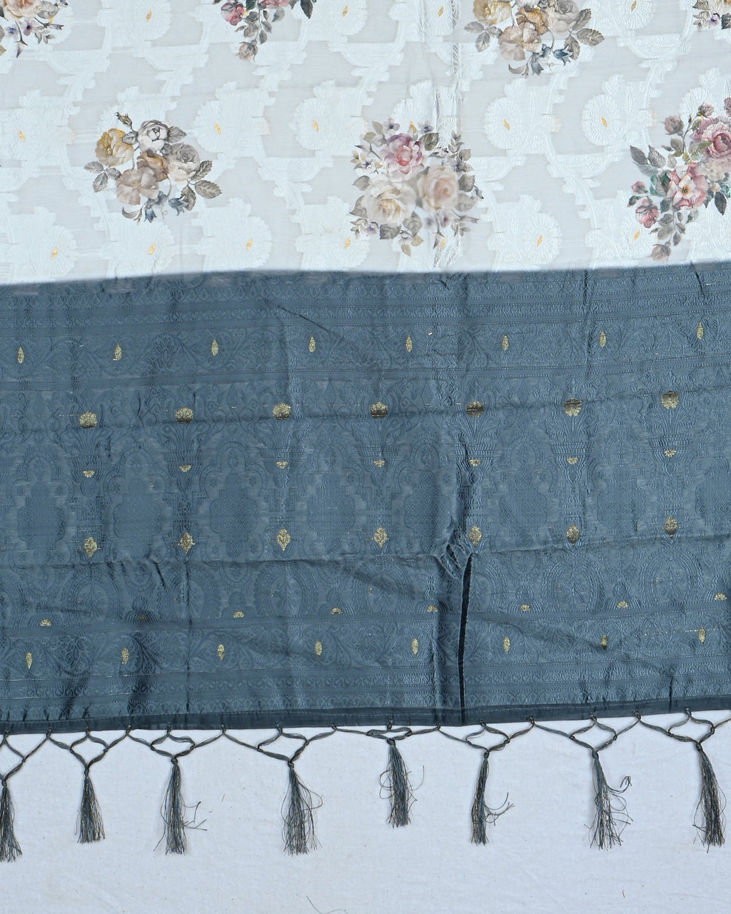 Off White color Chanderi Saree