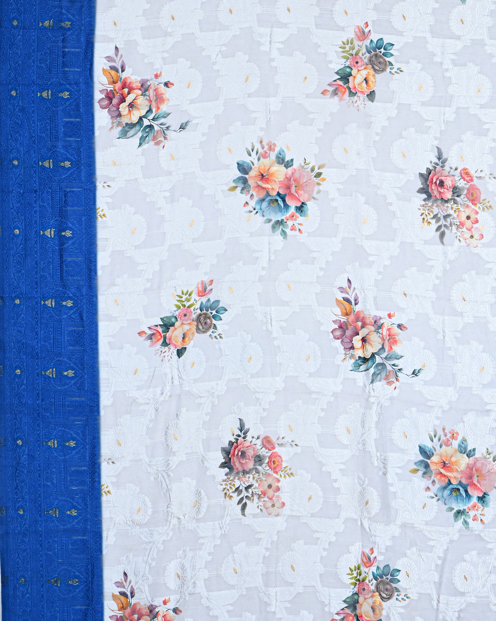 Off White color Chanderi Saree