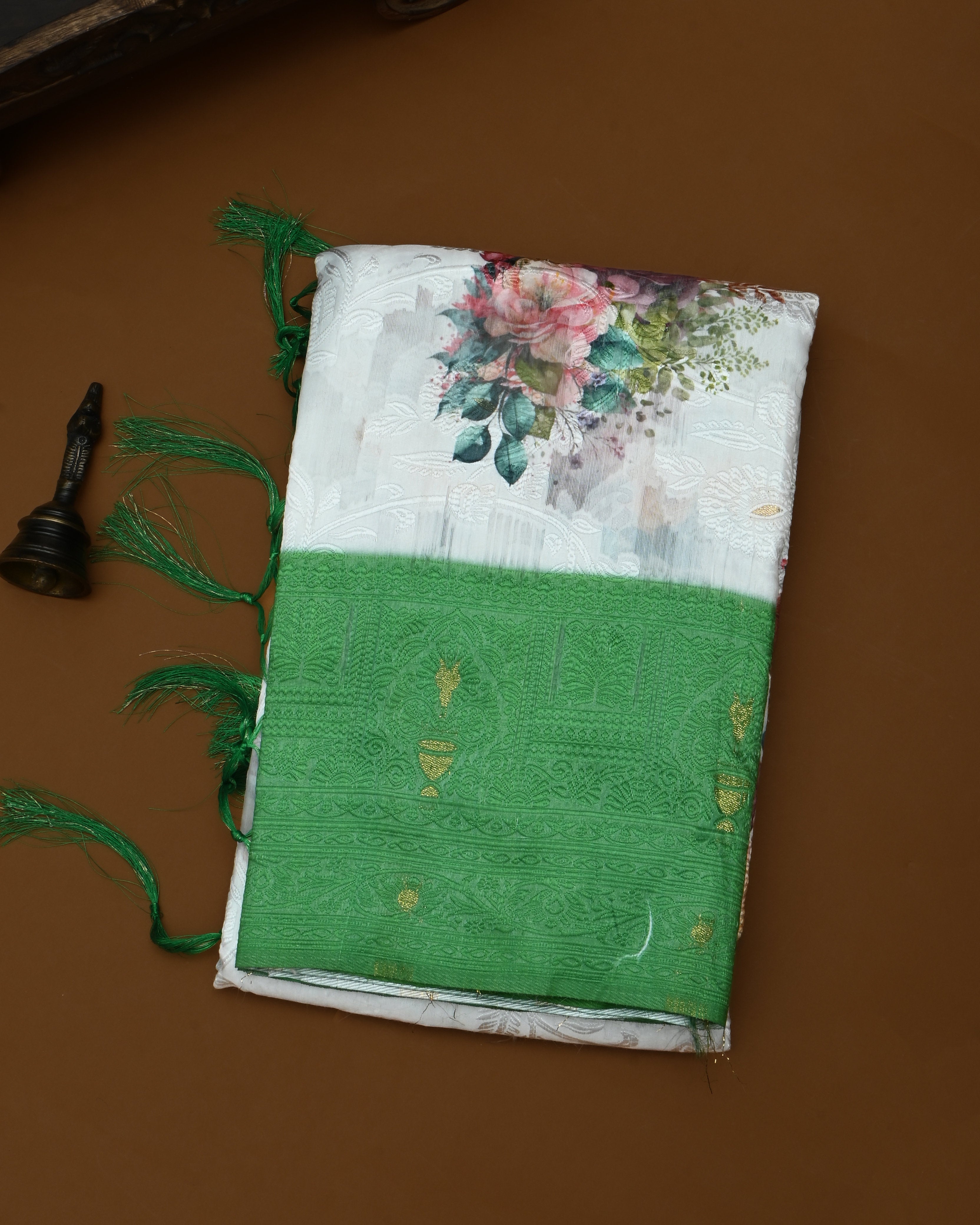 Off White color Chanderi Saree