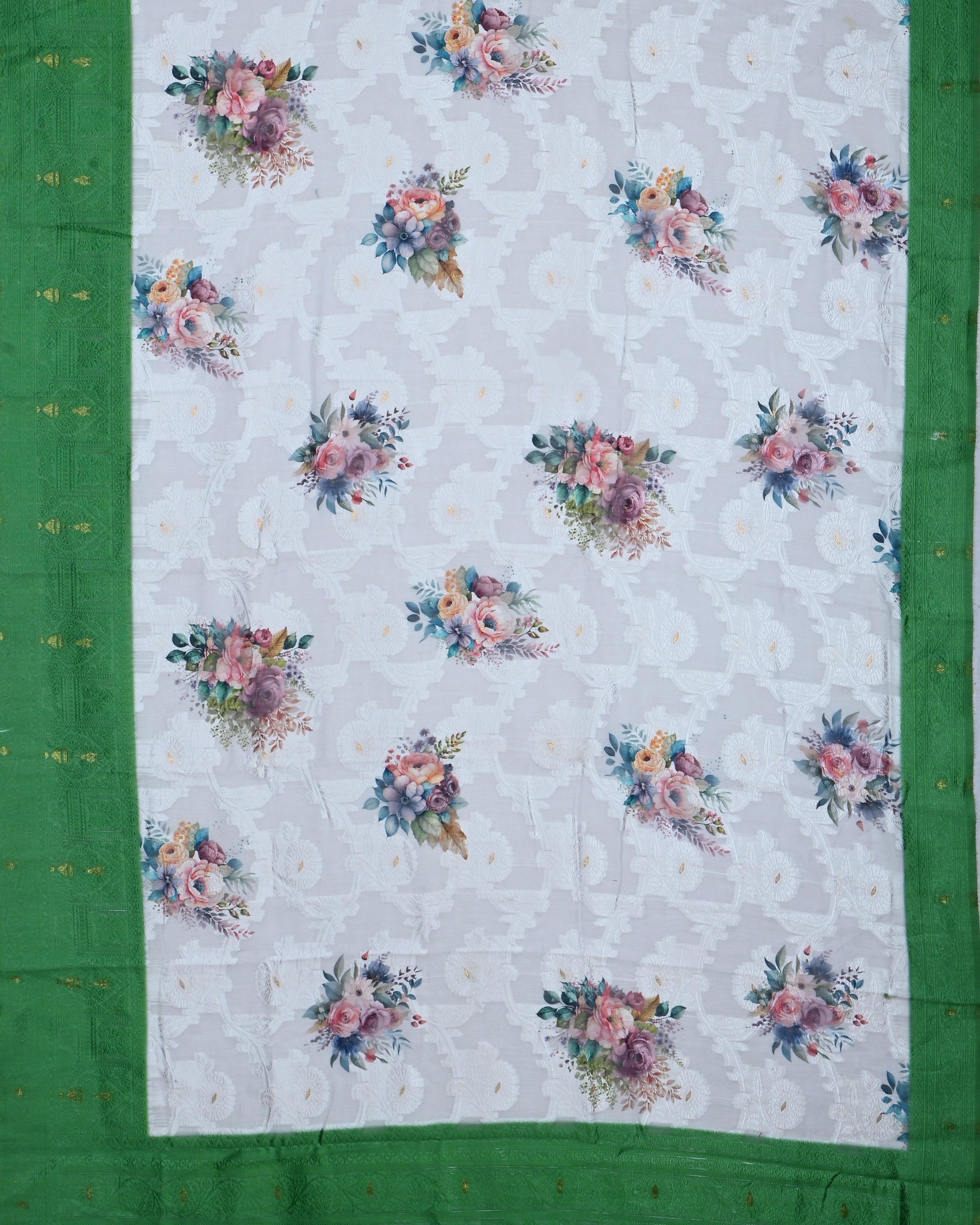 Off White color Chanderi Saree