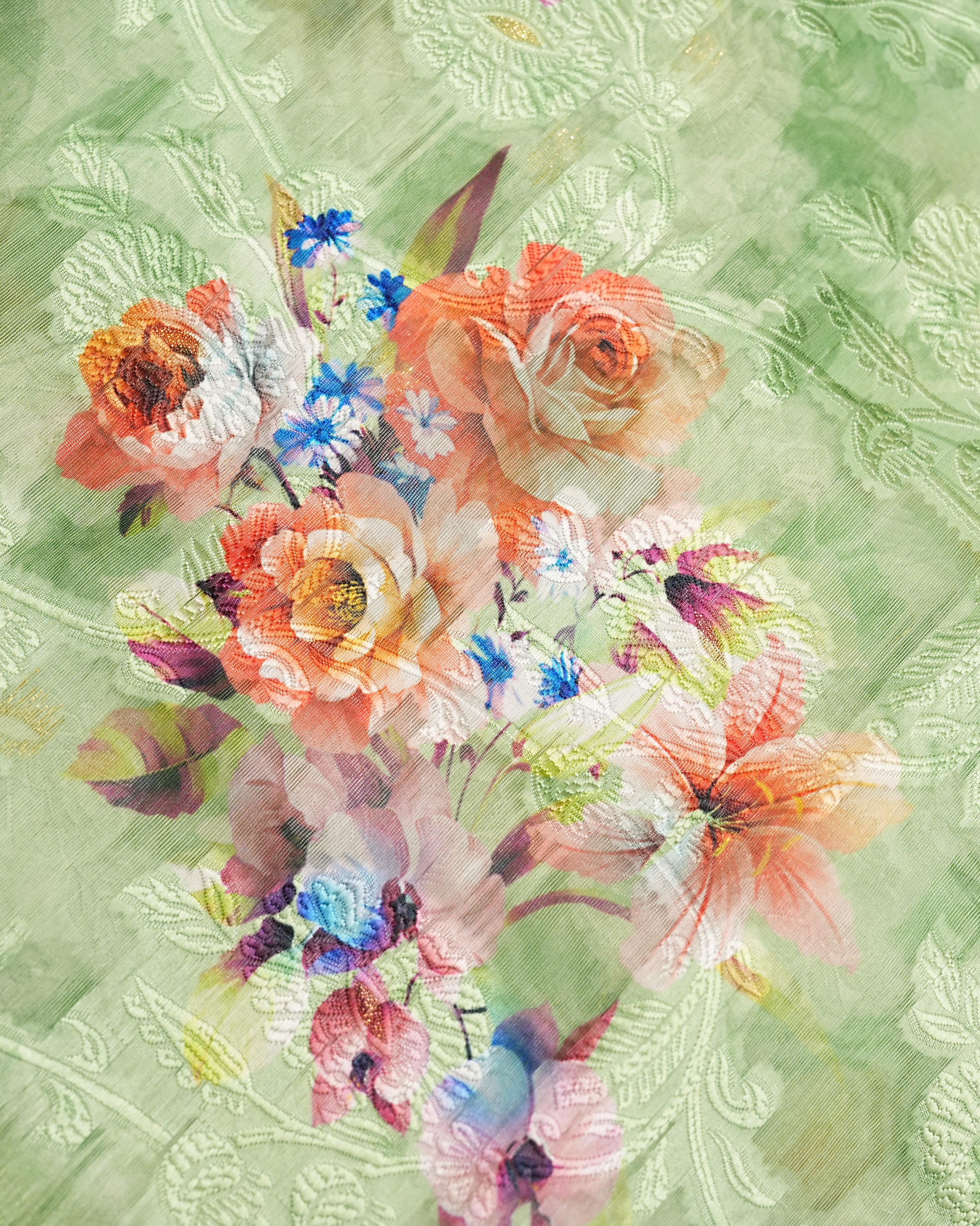 Green color Chanderi Saree