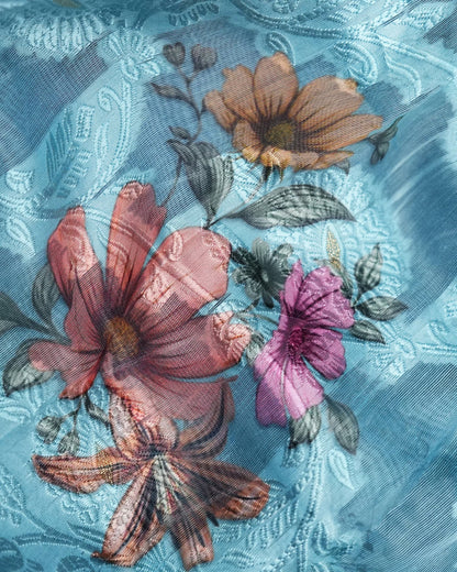 Ferozi Color Chanderi Saree