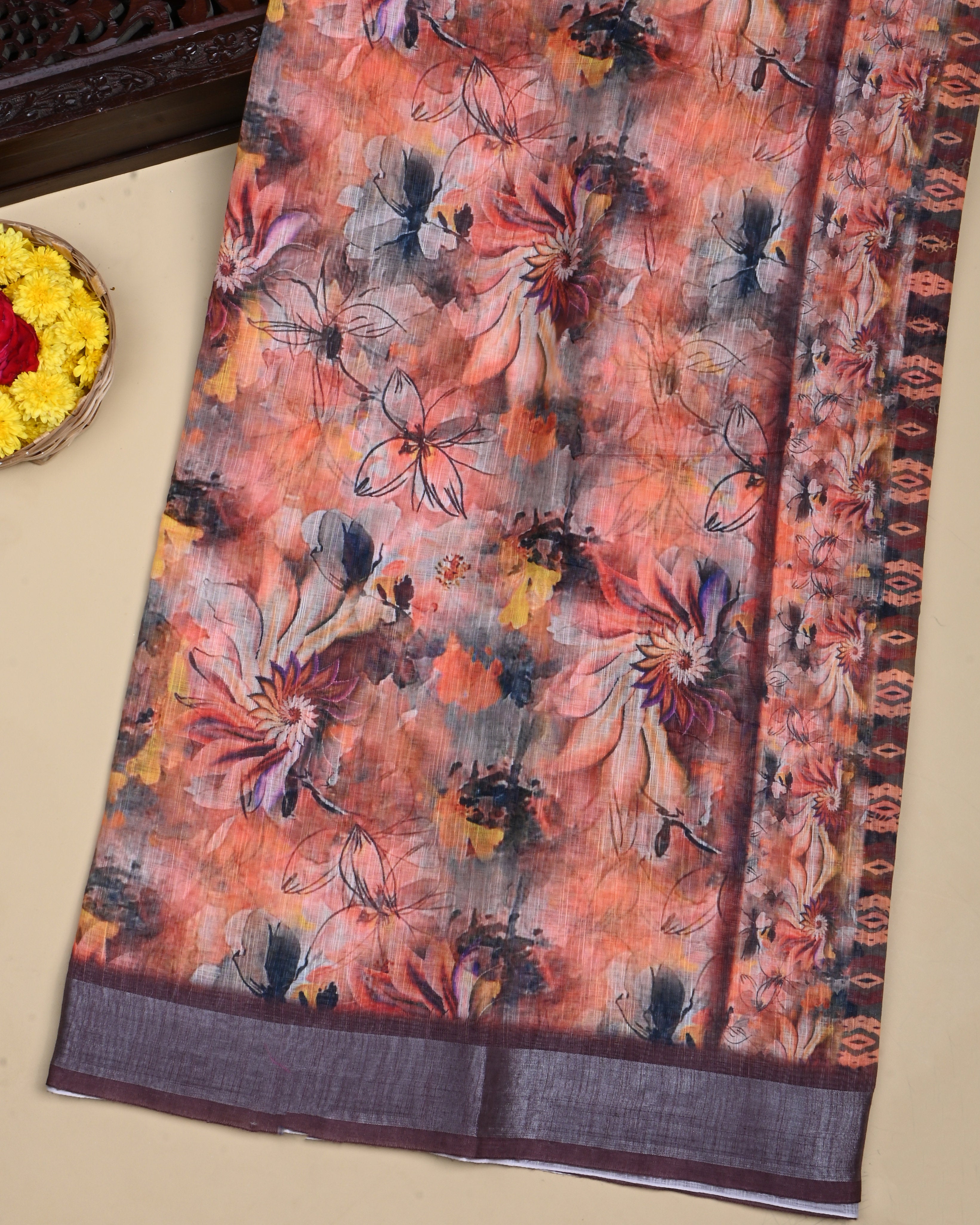 Multi Colour Color Lenin Saree