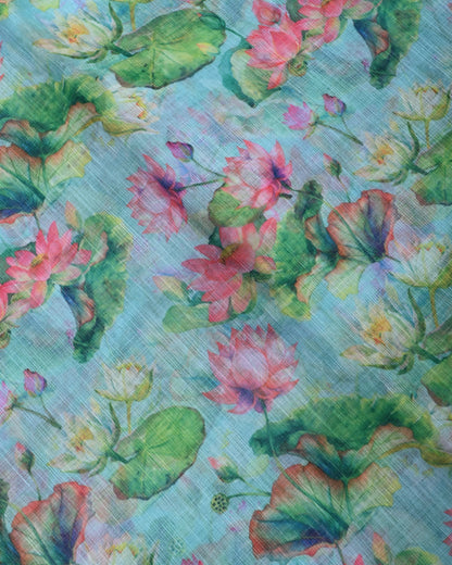 Ferozi Color Lenin Saree