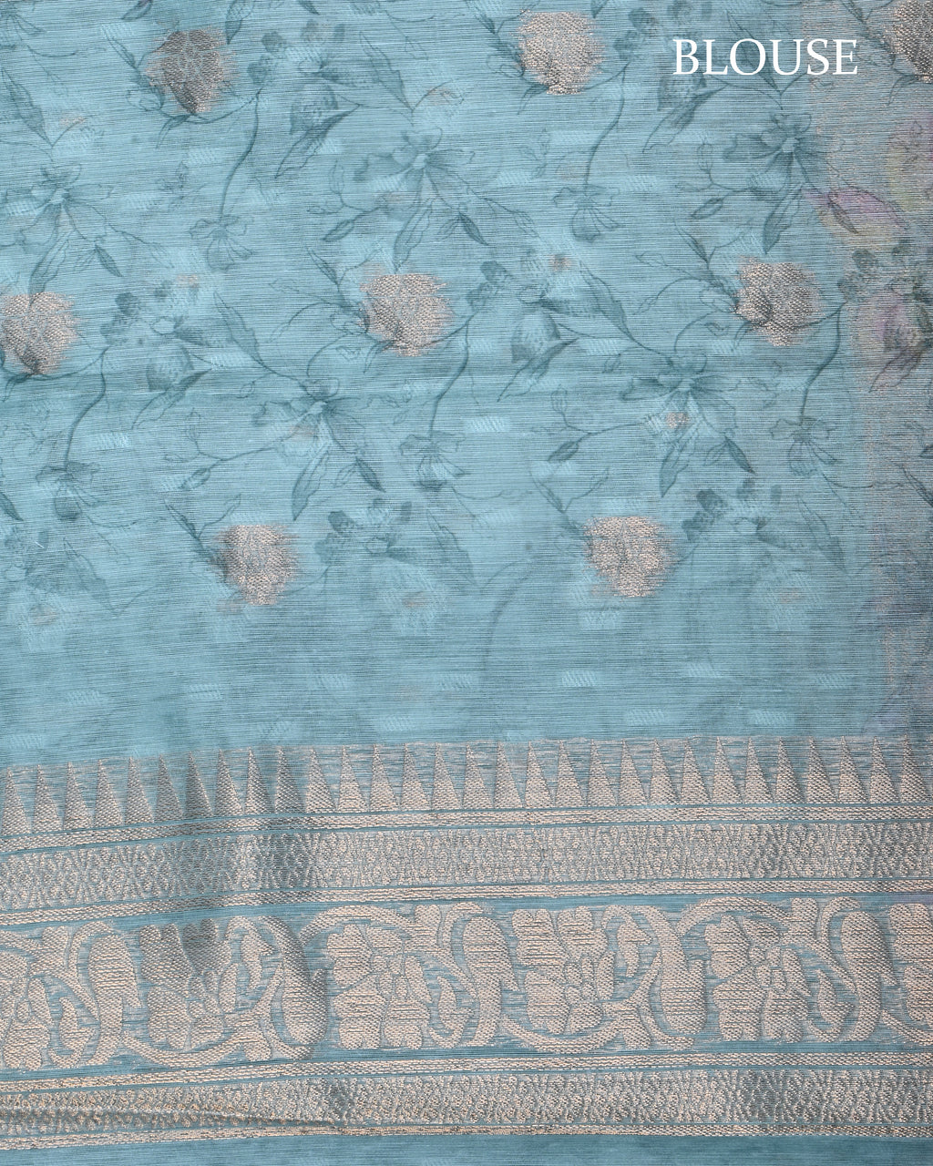 Ferozi Color Chanderi Saree