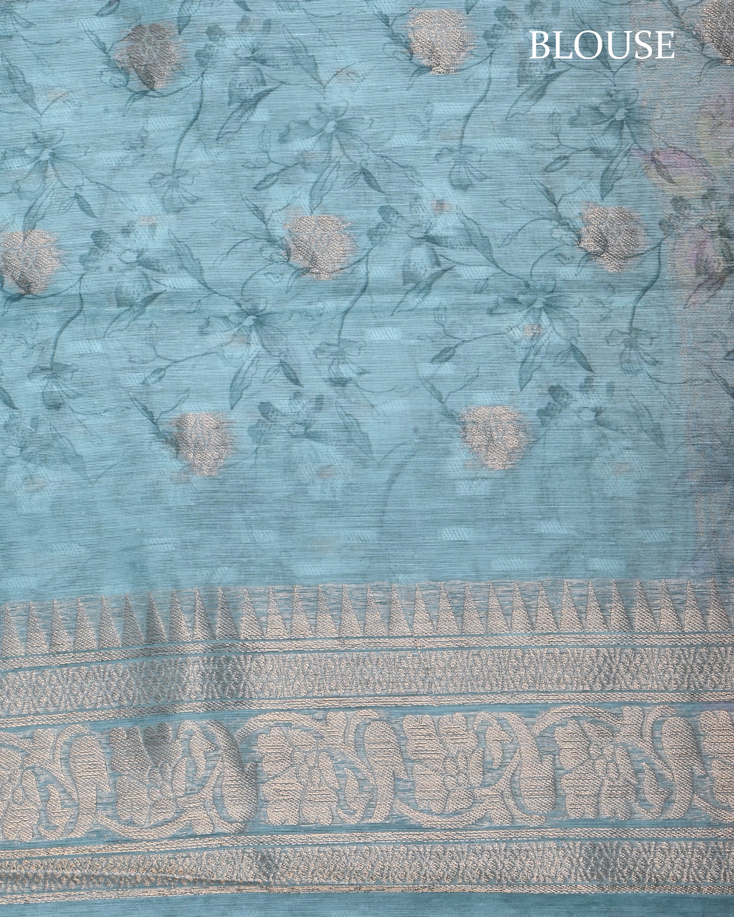 Ferozi Color Chanderi Saree