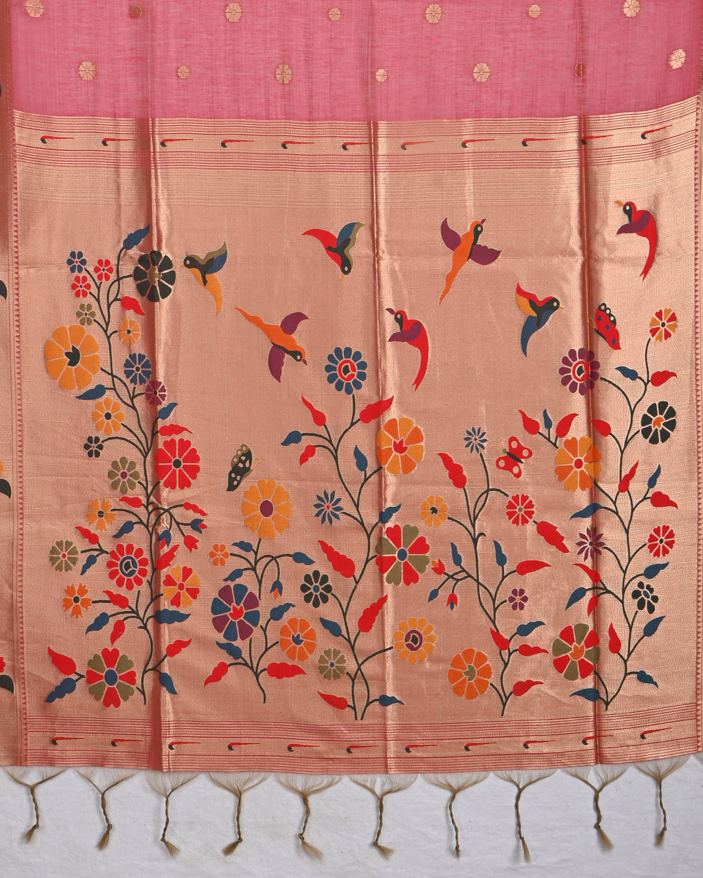 Pink color Chanderi Saree