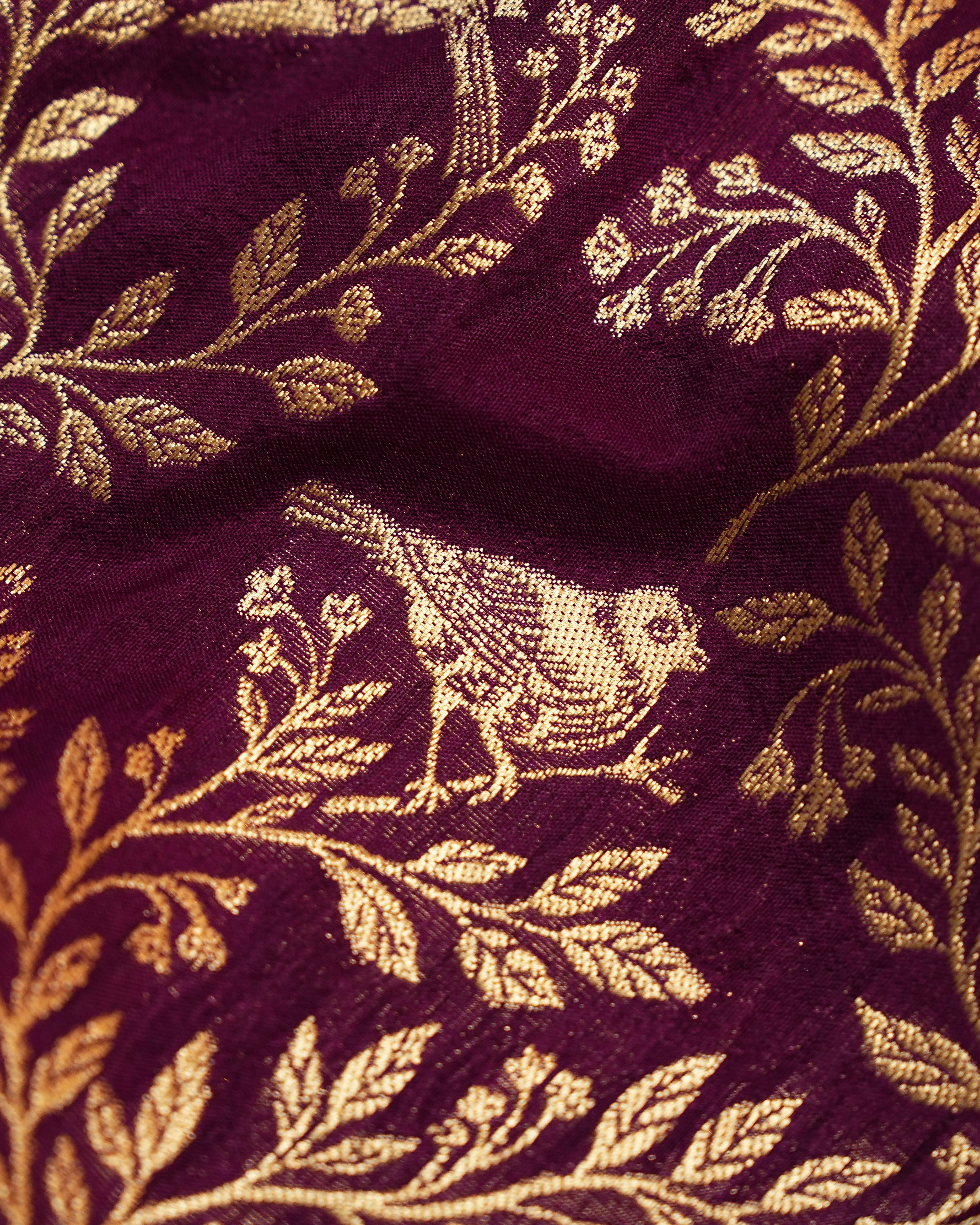 Purple color Silk Saree