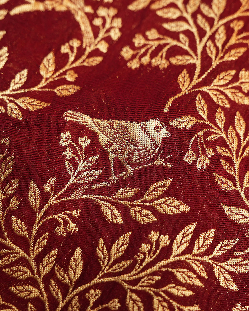 Maroon color Silk Saree