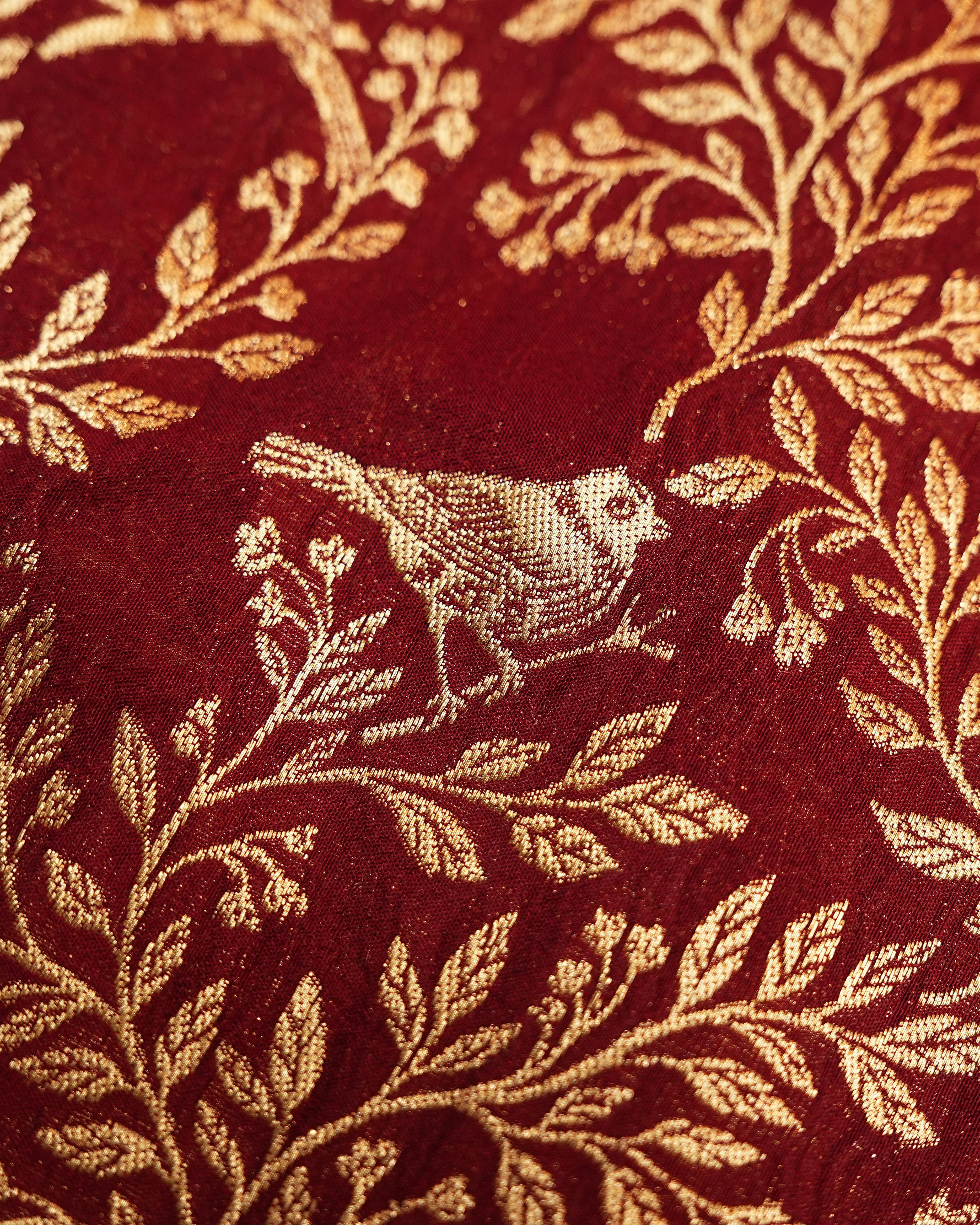 Maroon color Silk Saree