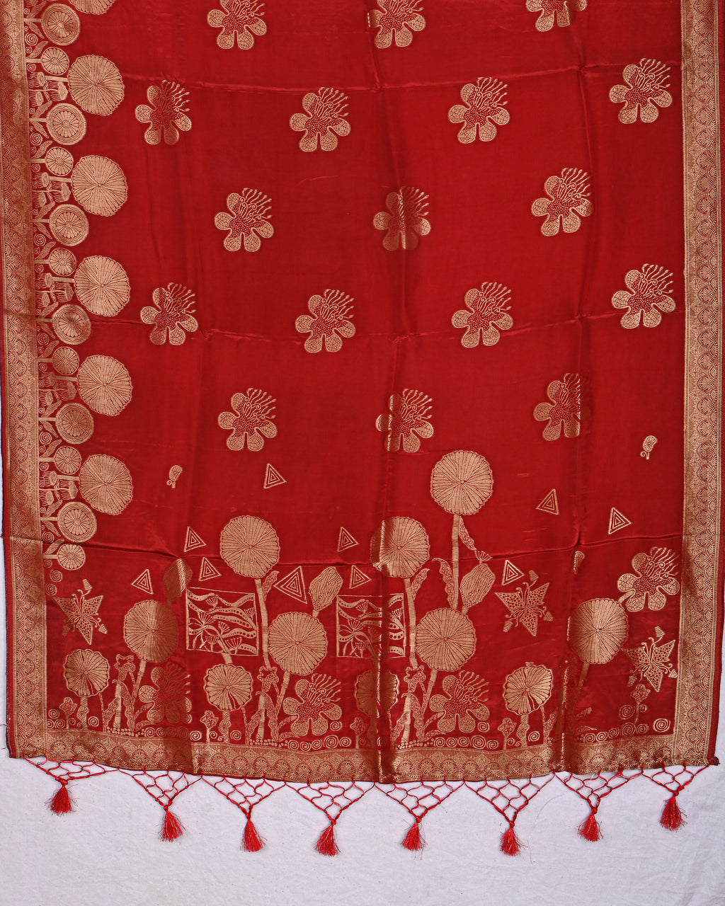 Maroon color Silk Saree