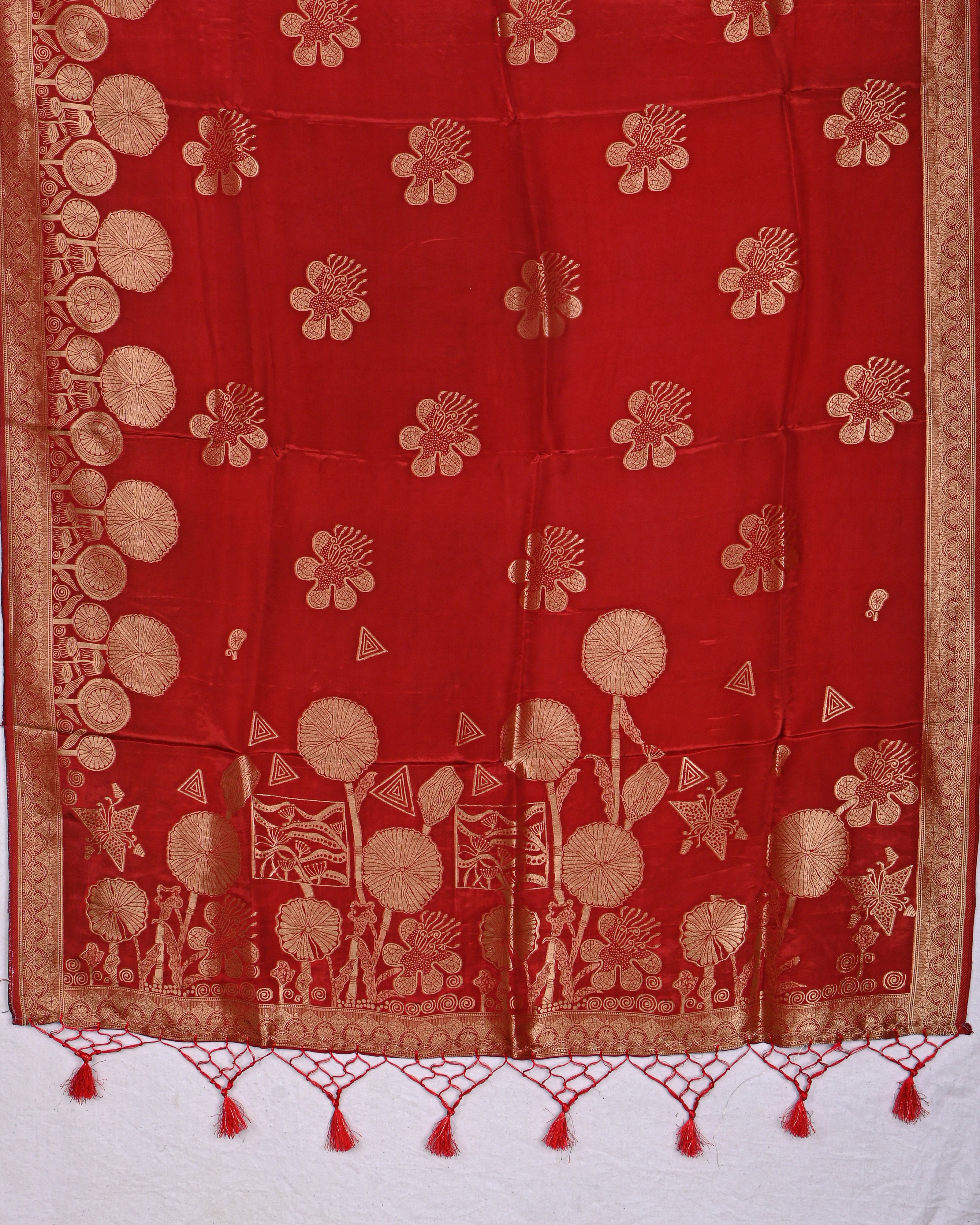 Maroon color Silk Saree