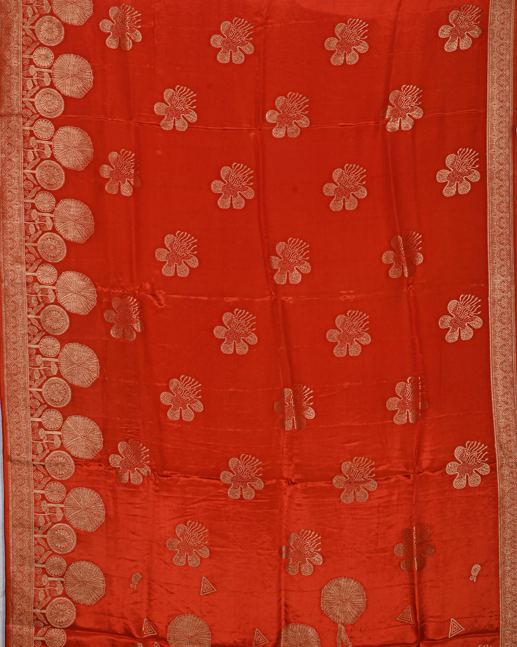 Orange color Silk Saree