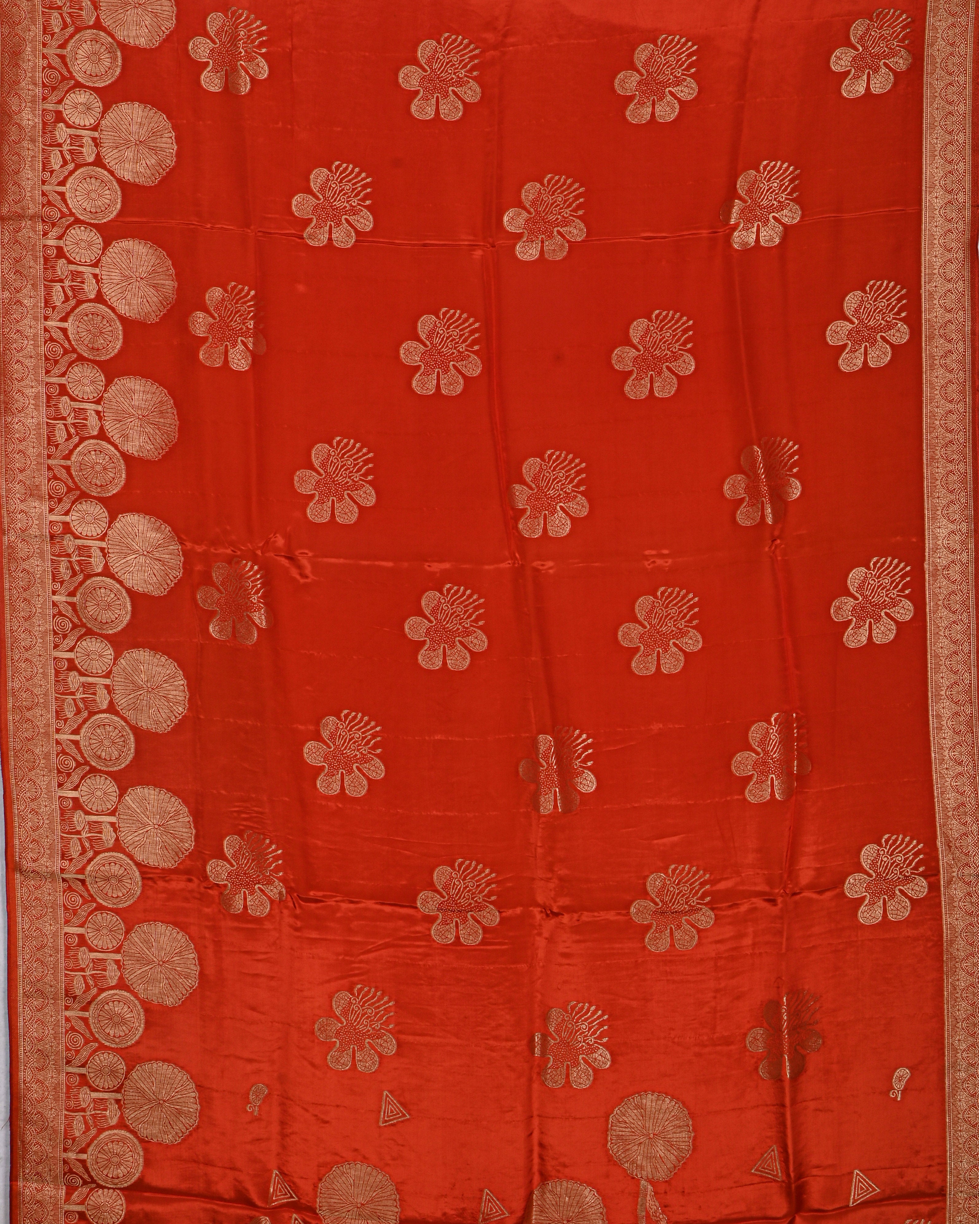 Orange color Silk Saree