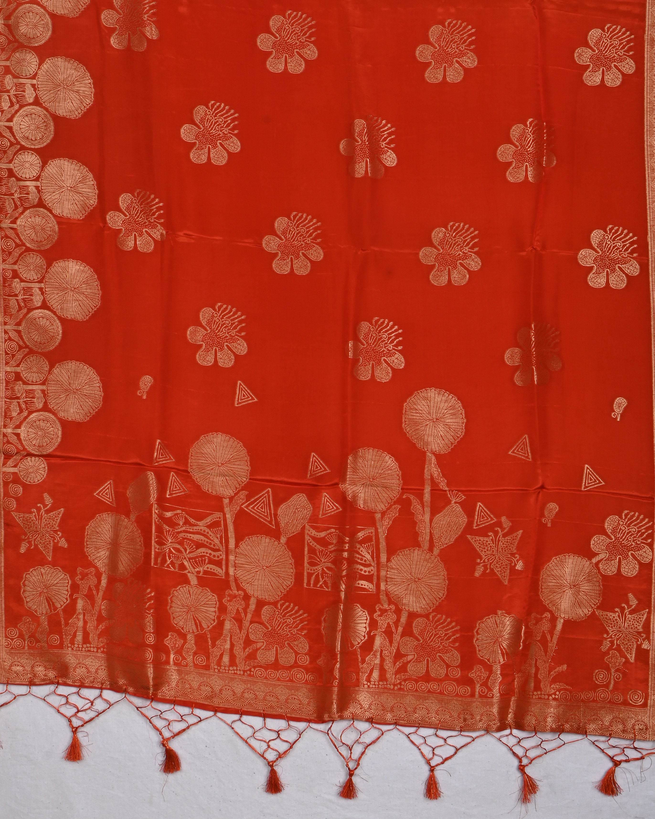 Orange color Silk Saree