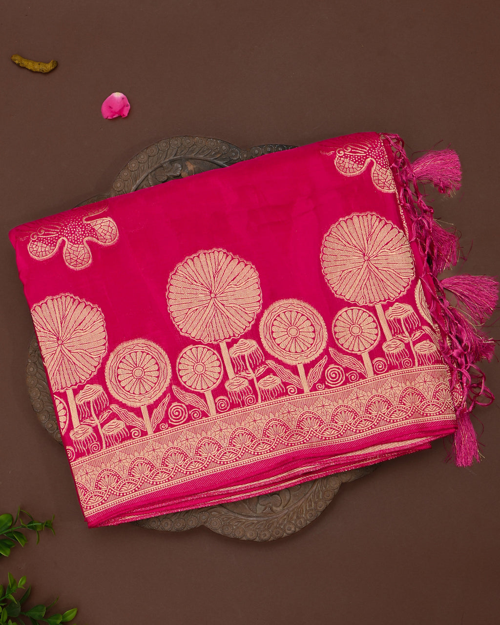 Pink color Silk Saree