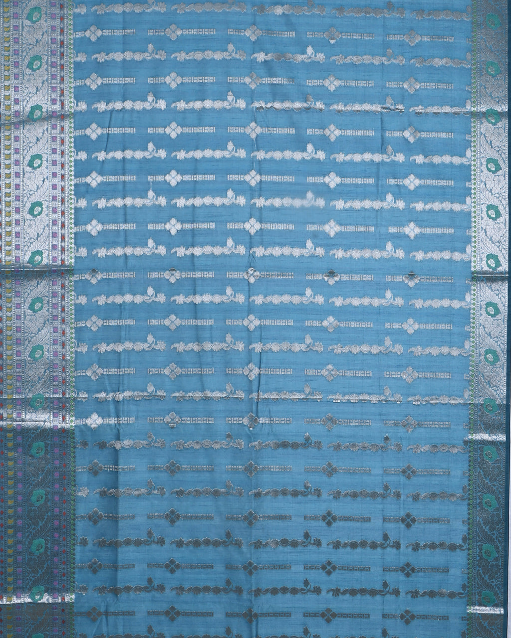 Ferozi color Silk Saree