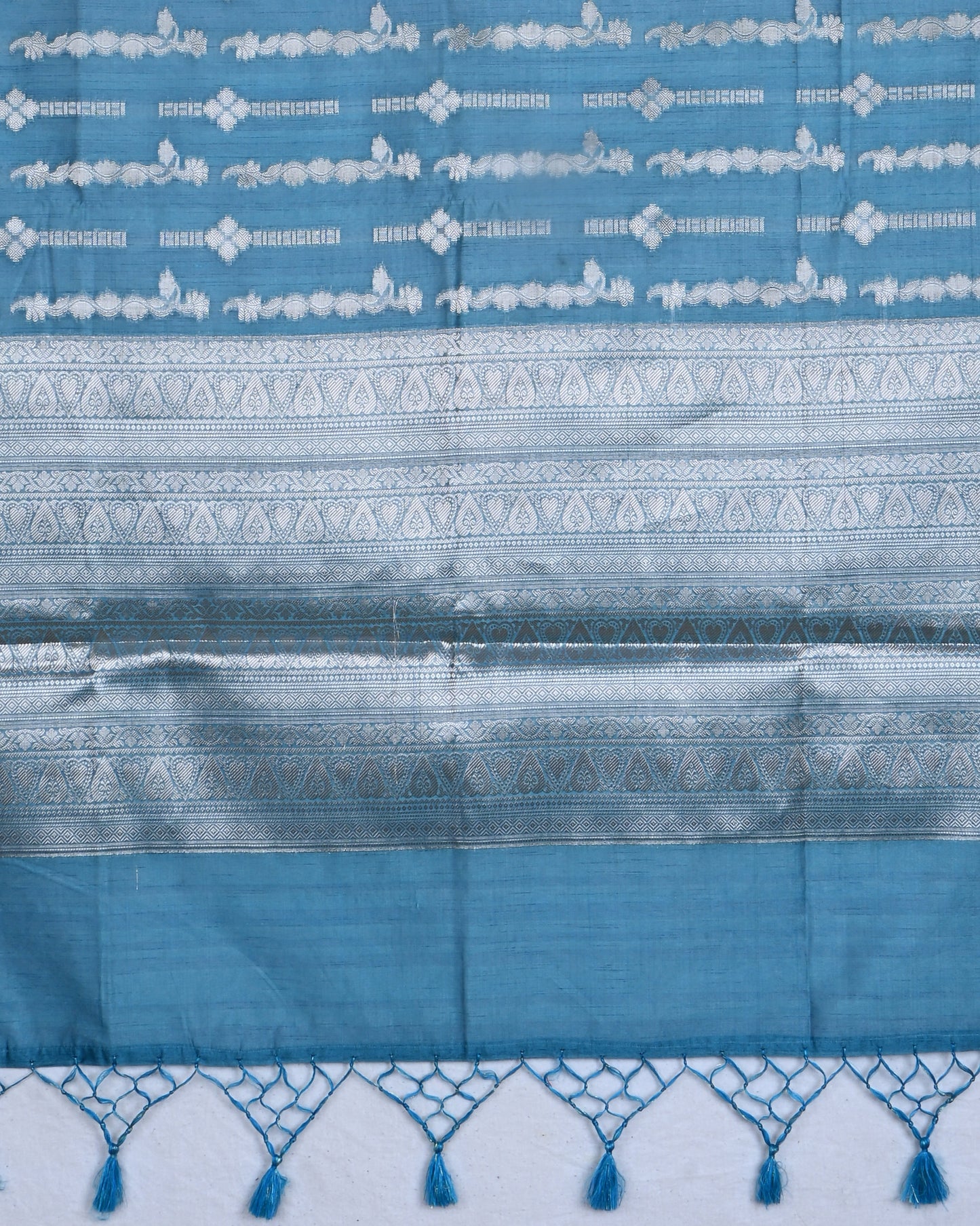 Ferozi color Silk Saree