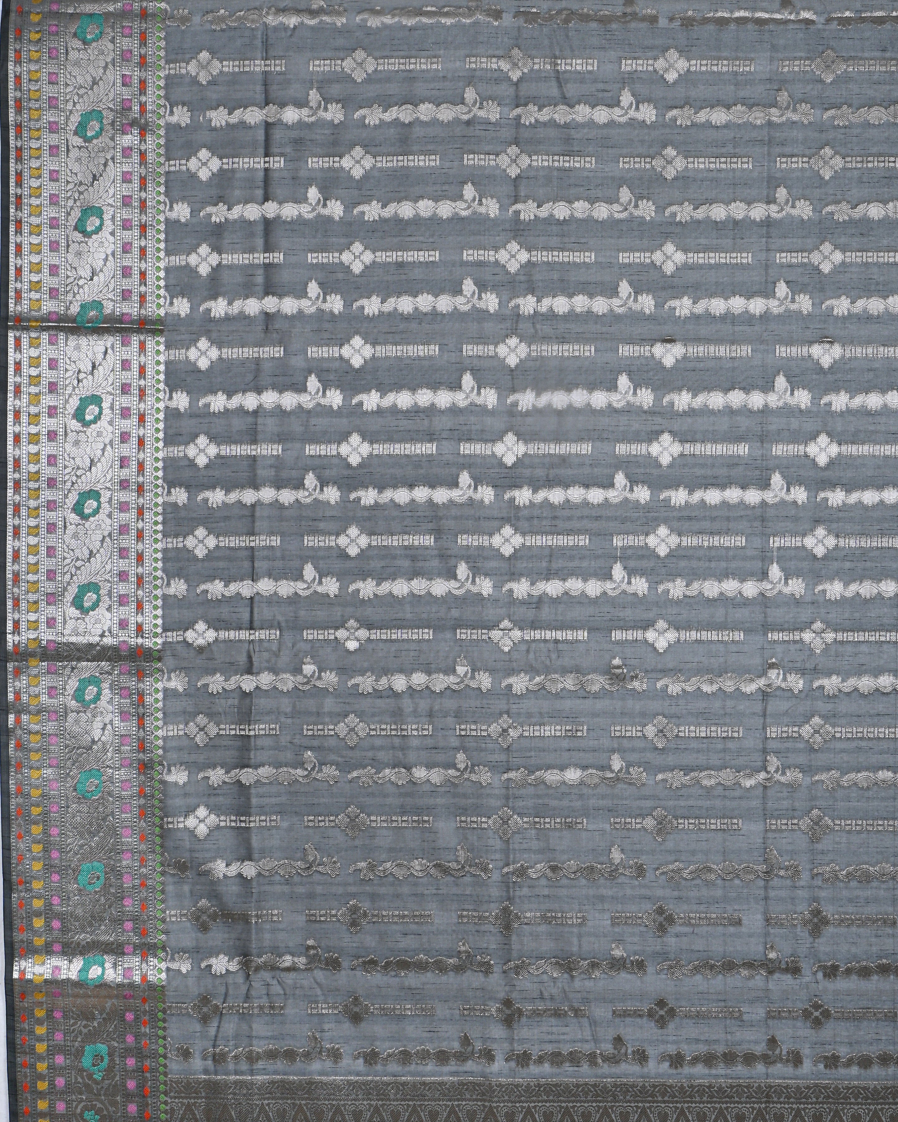 Grey color Silk Saree