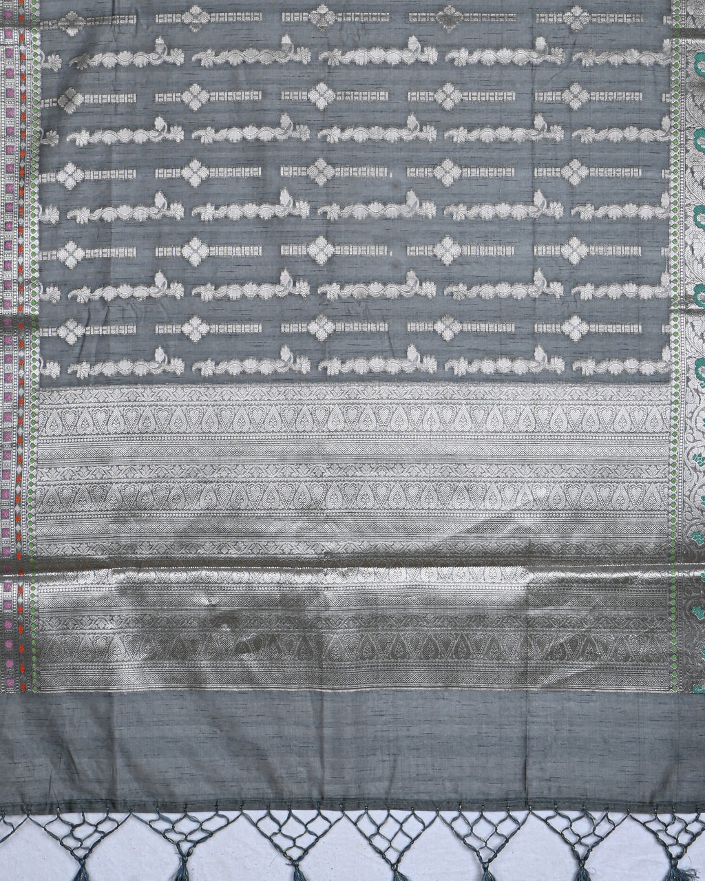Grey color Silk Saree