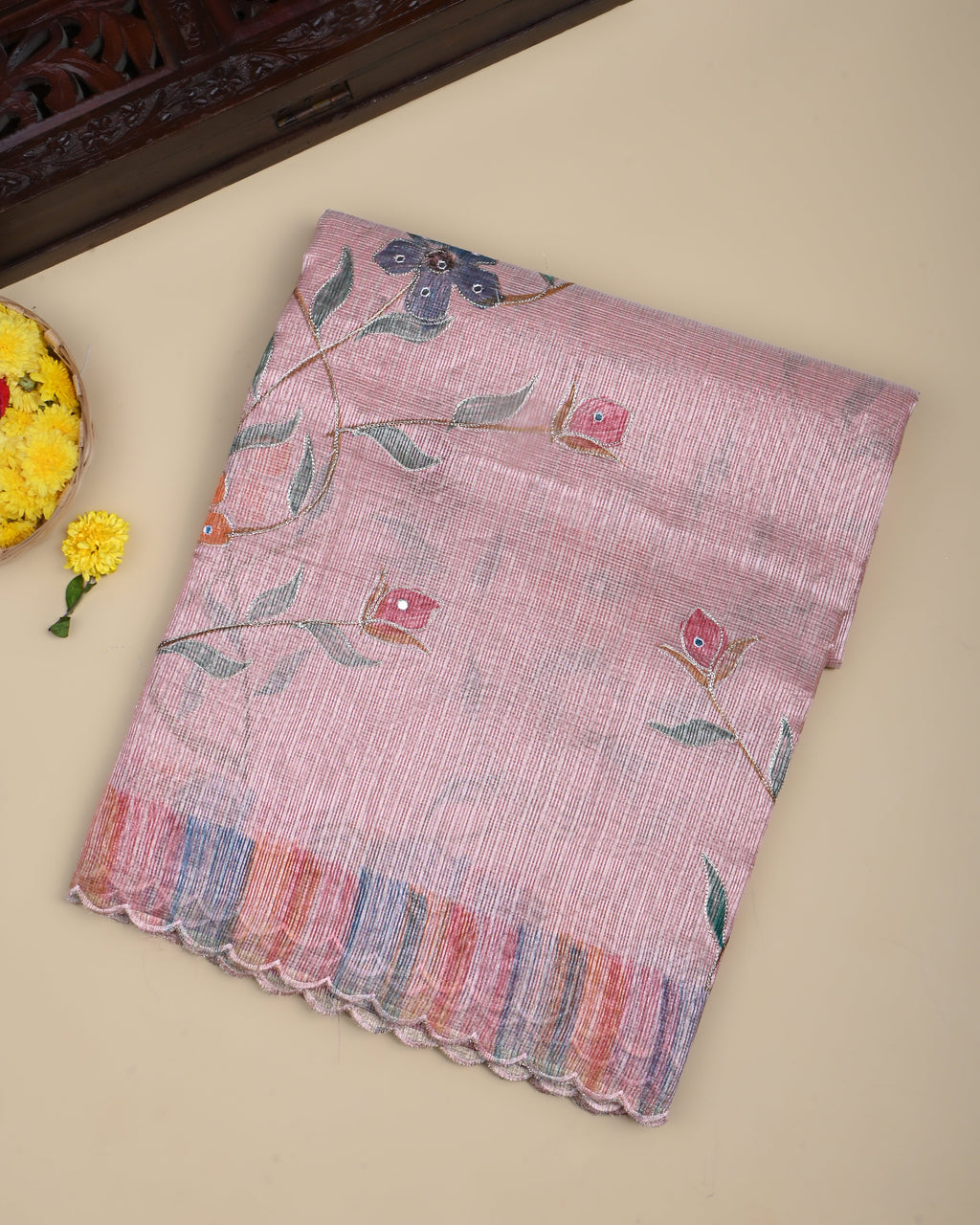 Pink Color Tissue Saree