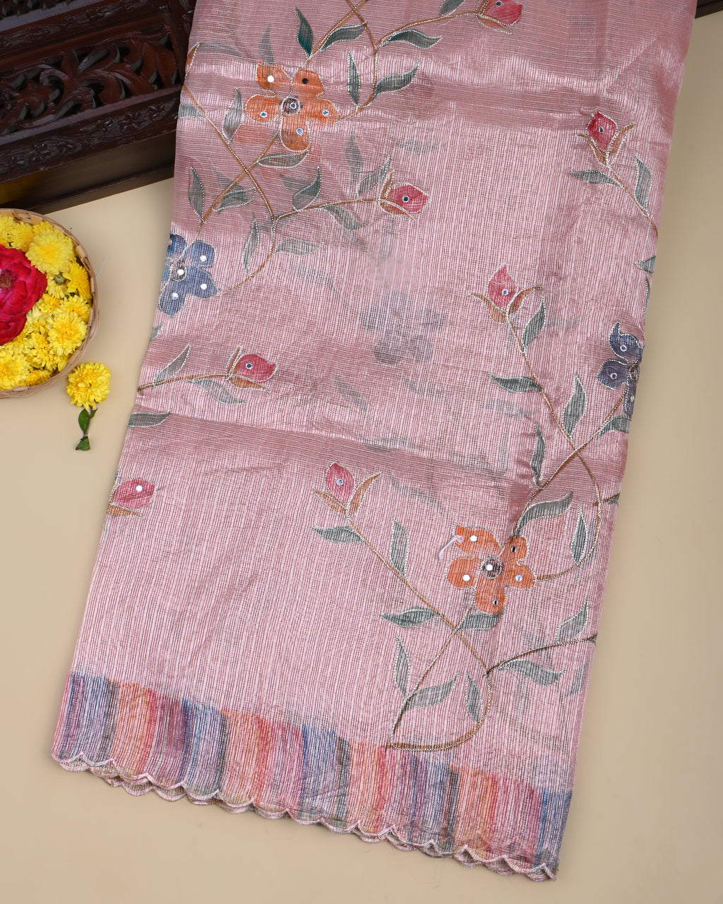 Pink Color Tissue Saree