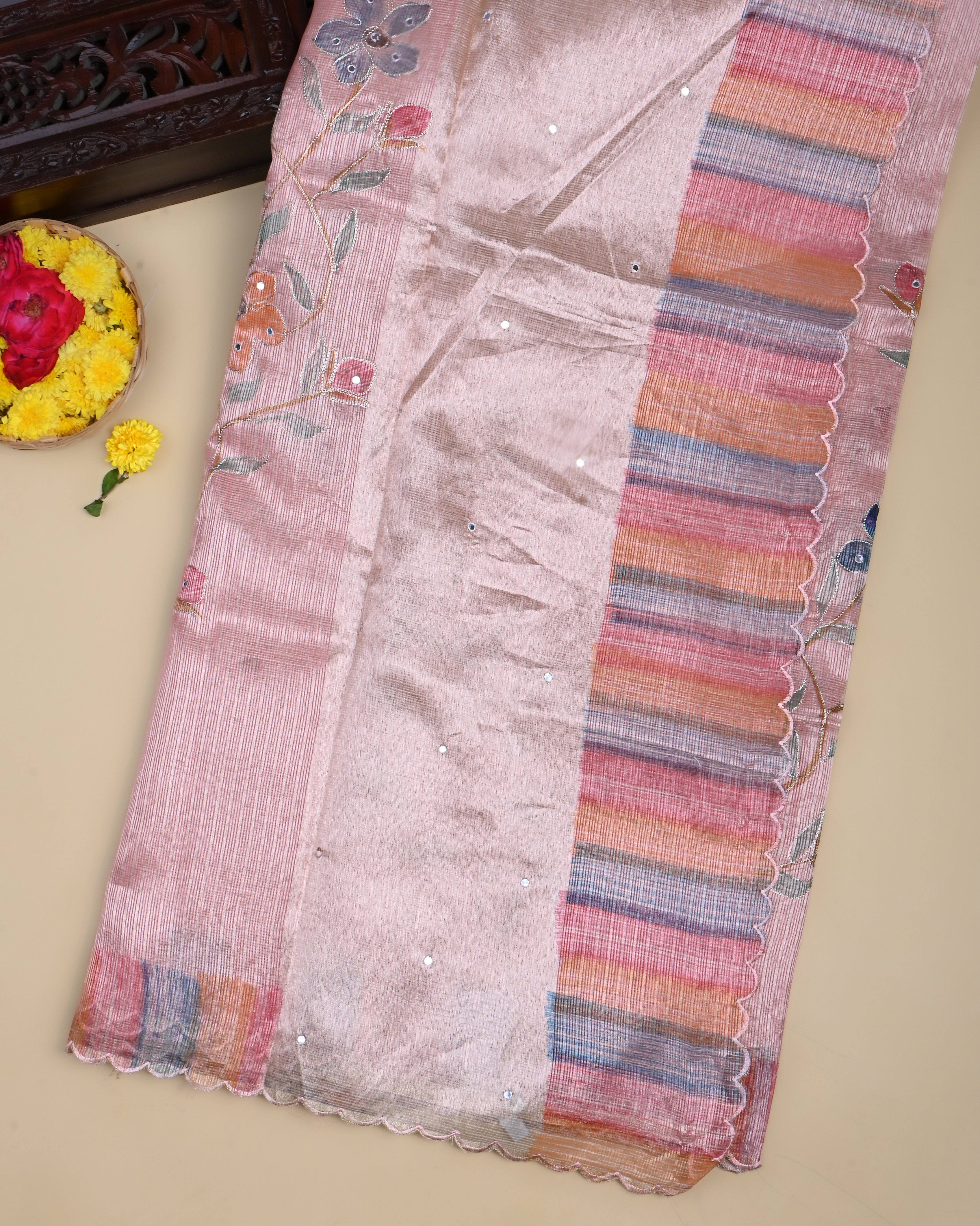 Pink Color Tissue Saree